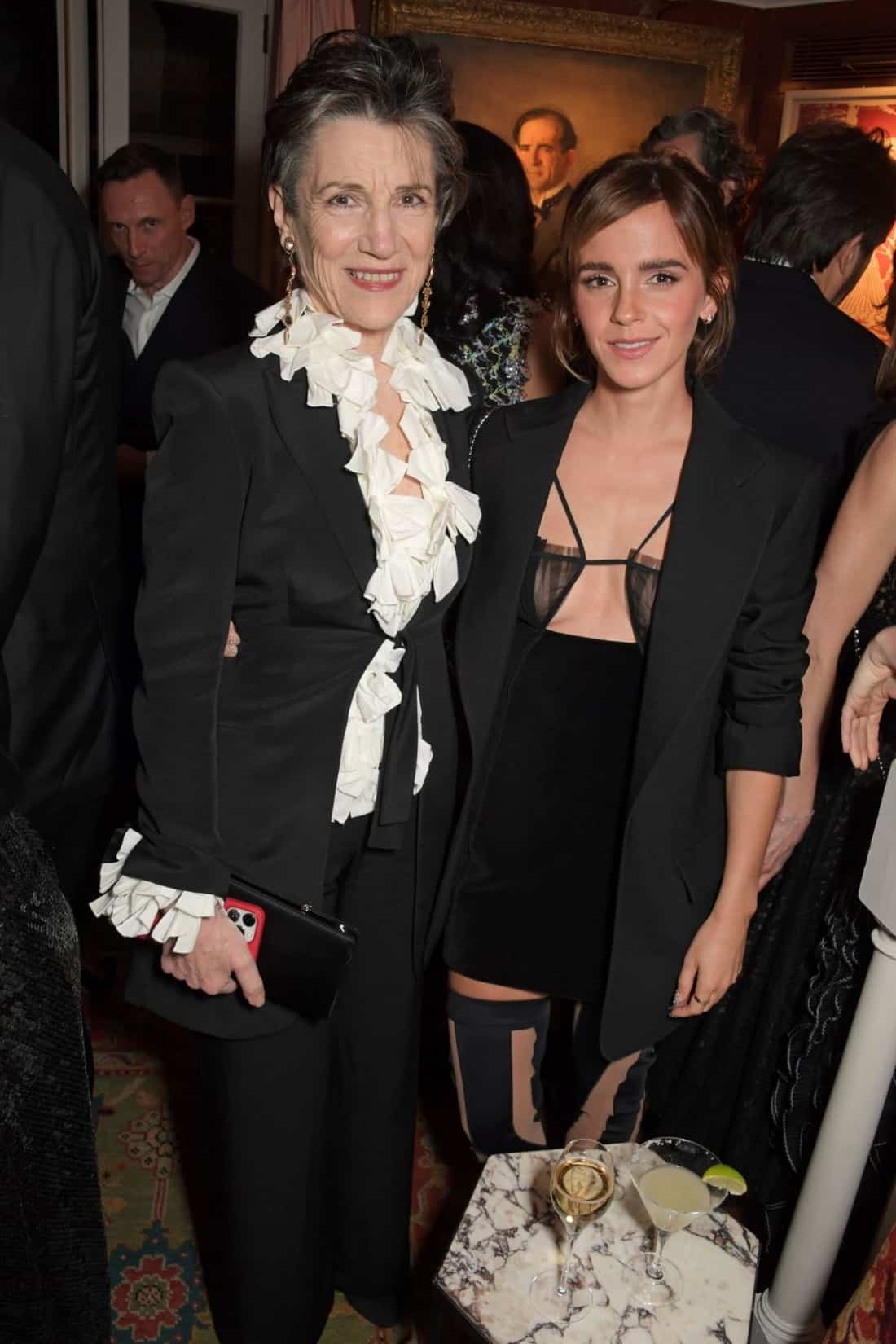 Emma Watson Wore Lace Bra and High Boots at Charles Finch X Chanel Pre-BAFTA Dinner In London