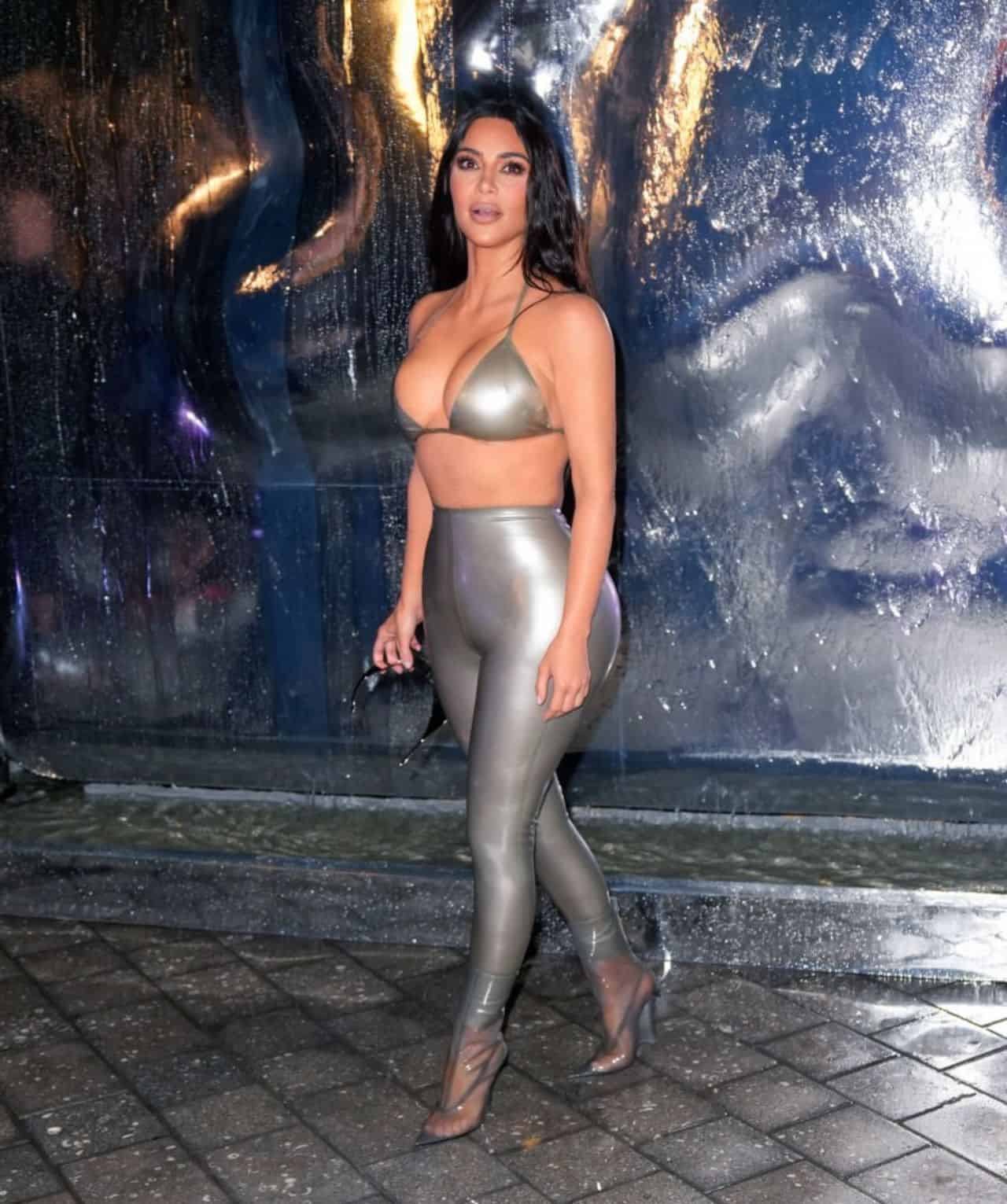 Kim Kardashian Flaunts her Bust in a Bikini Top at her SKIMS Event in Miami