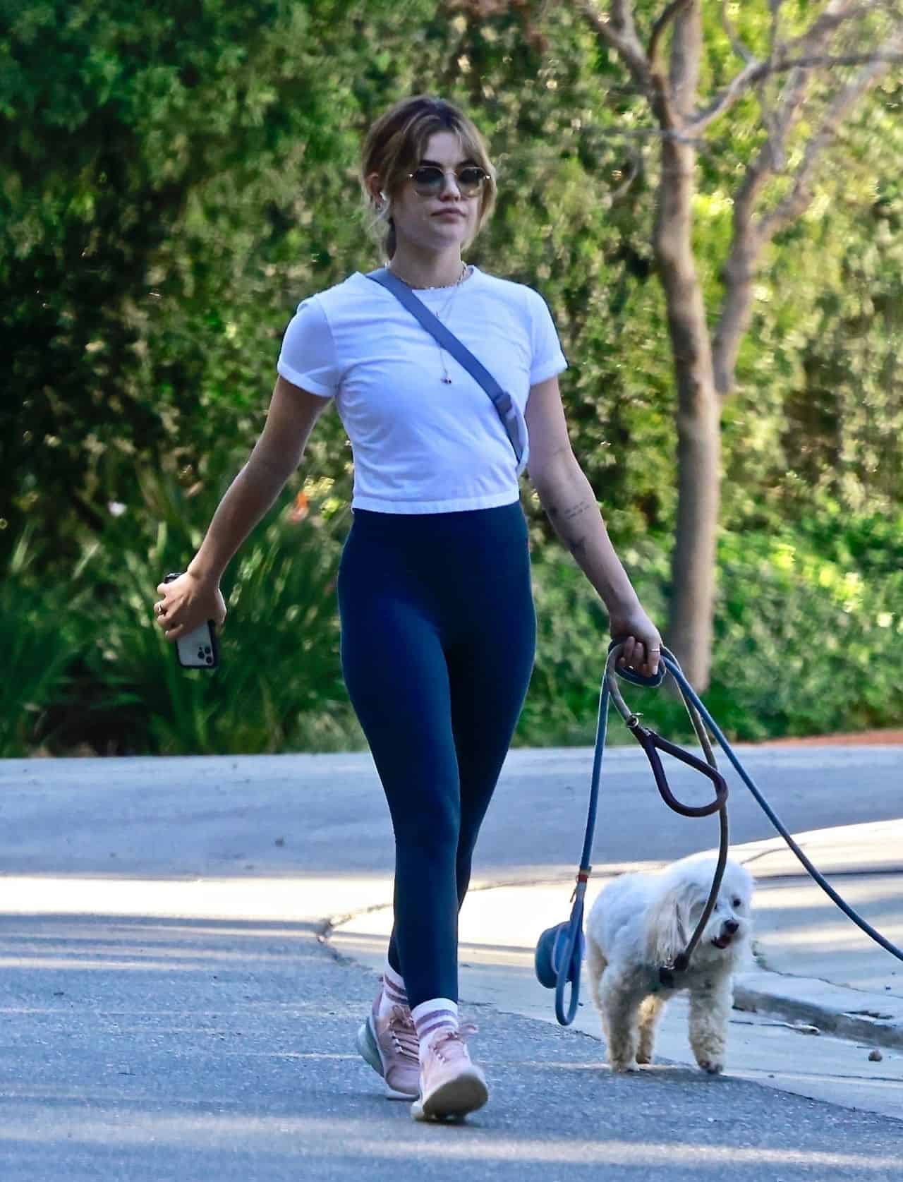Lucy Hale Takes her Dogs for a Walk Around her Studio City Neighborhood