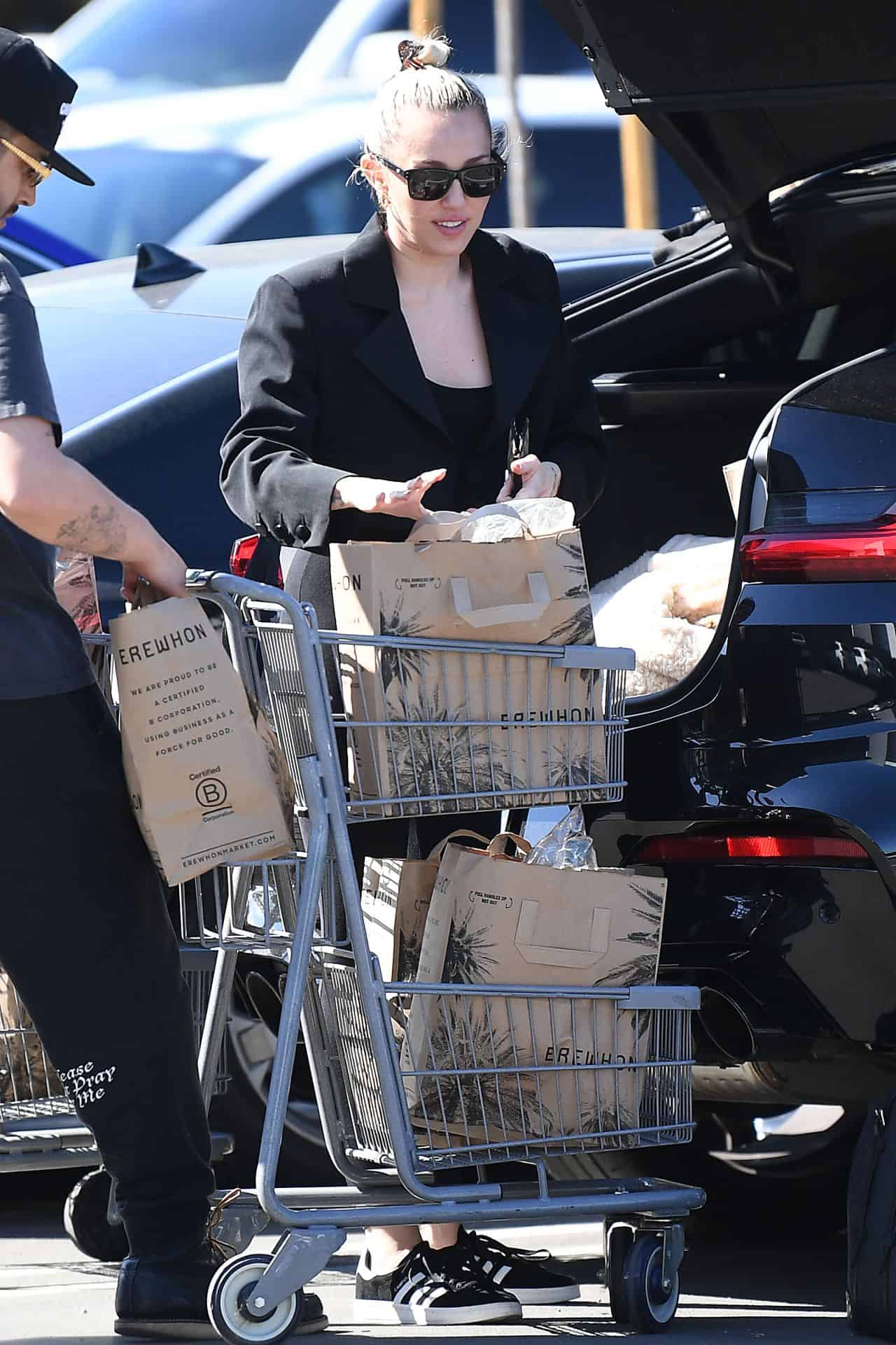 Miley Cyrus Looked Chic in a Black Workout Jumpsuit at Erewhon Market in LA