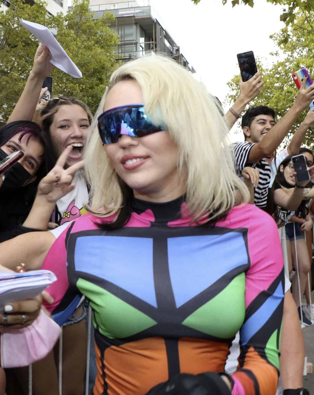Miley Cyrus Looks Fantastic in a Bodysuit as She Greets Fans in Argentina