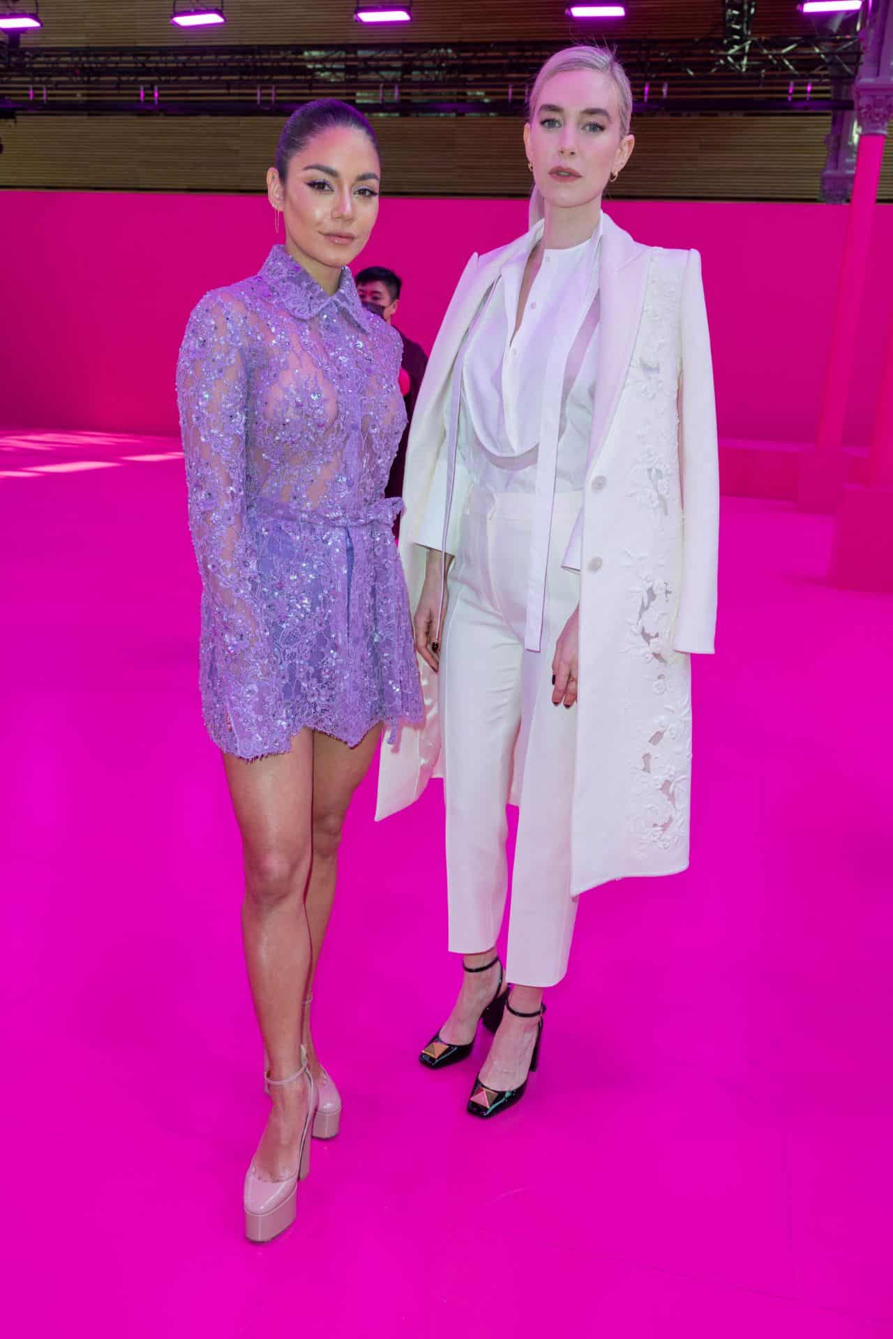 Vanessa Hudgens Turns Up the Heat in Purple Mini Dress at Valentino Show