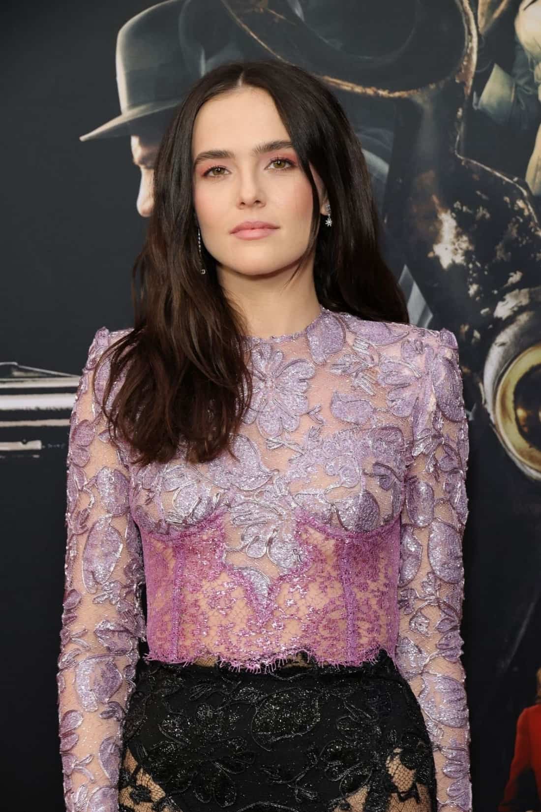 Zoey Deutch Wore a Daring Sheer Lace Dress at the Screening of "The Outfit"