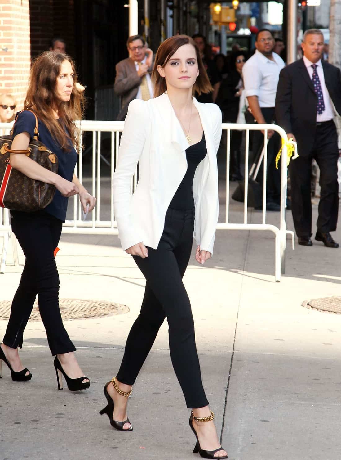 Emma Watson Looking Stylish Ahead of her "The Late Show" Appearance in NY
