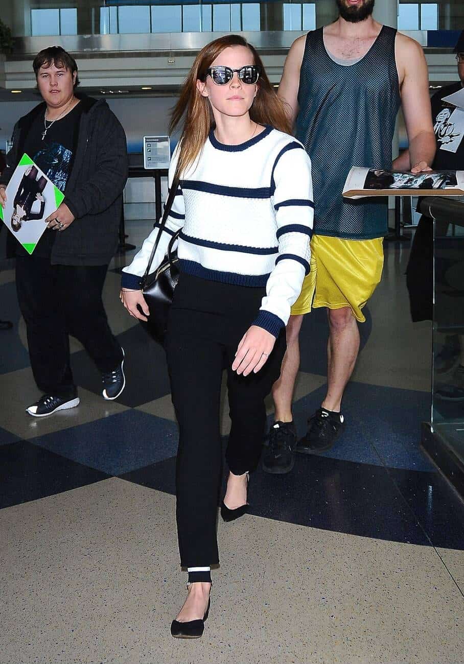 Emma Watson Looks Amazing in a Chic Outfit while Leaving LAX Airport
