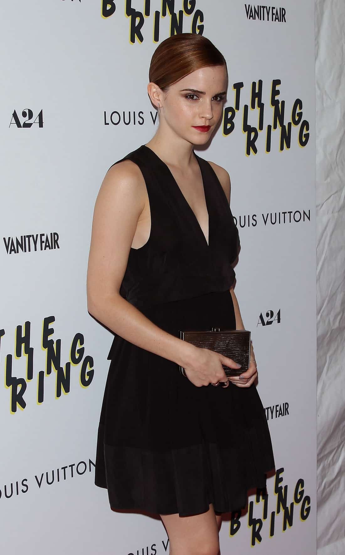 Emma Watson Wore a Daring Black Mini Dress at The Bling Ring Premiere in NY