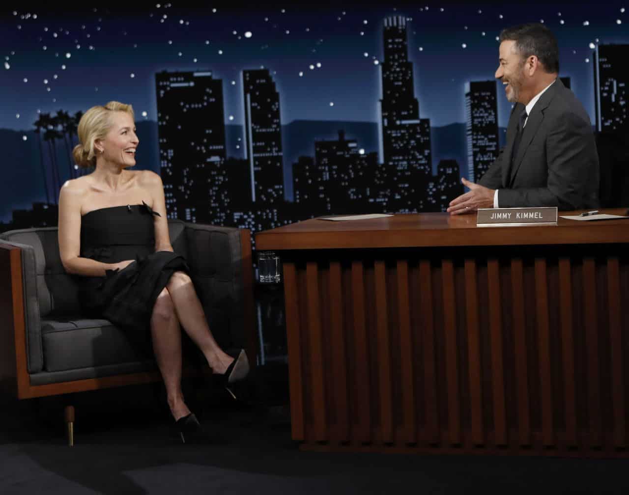 Gillian Anderson Appeared on Jimmy Kimmel Live to Promote "The First Lady"
