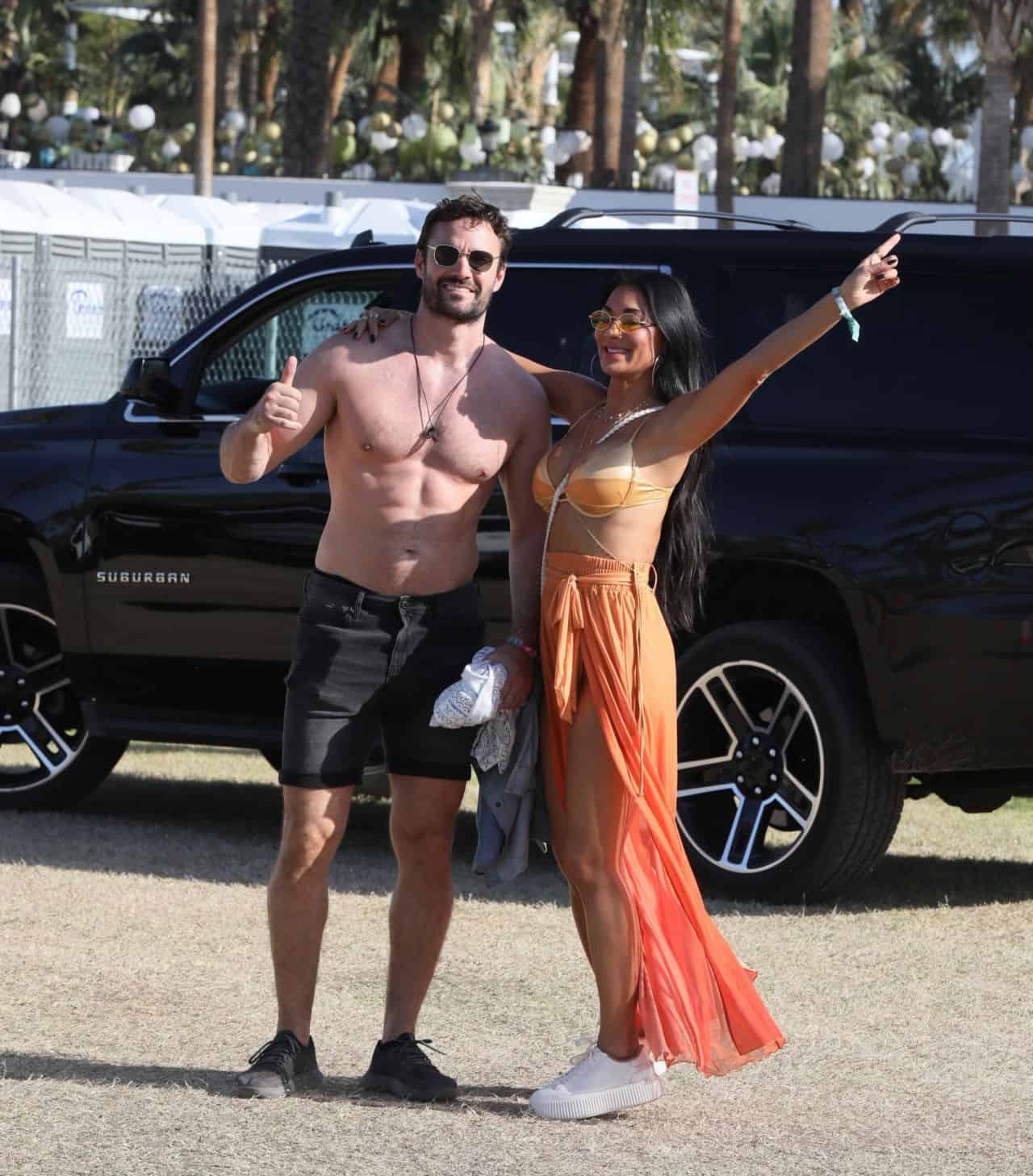 Nicole Scherzinger Shows Off her Cleavage in a Bikini Top at Coachella 2022