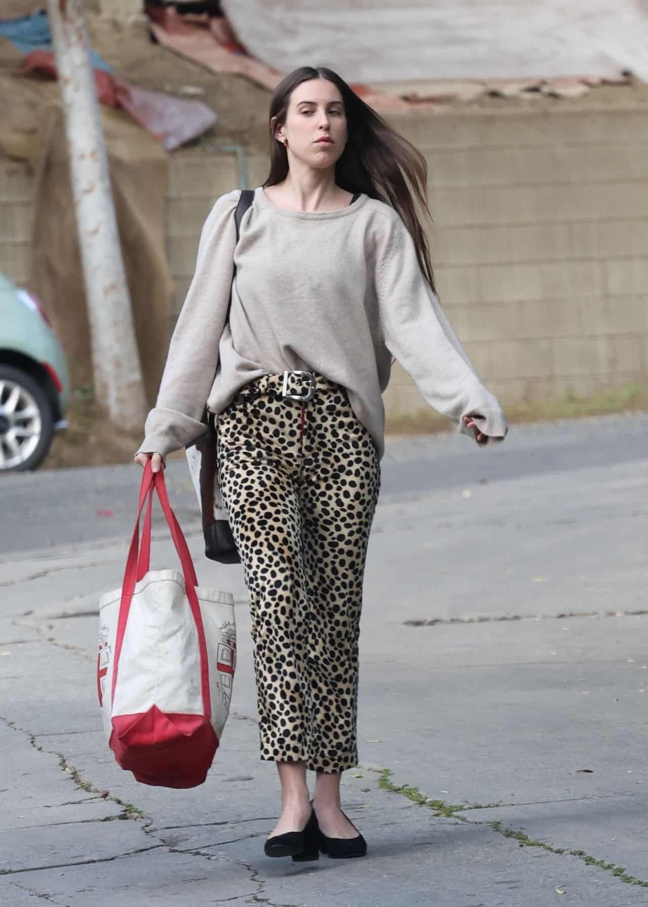 Scout Willis Looks Chic in a Cashmere Sweater and Leopard Print Pants in LA