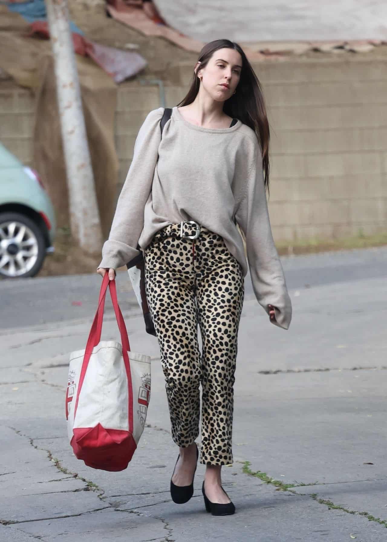Scout Willis Looks Chic in a Cashmere Sweater and Leopard Print Pants in LA
