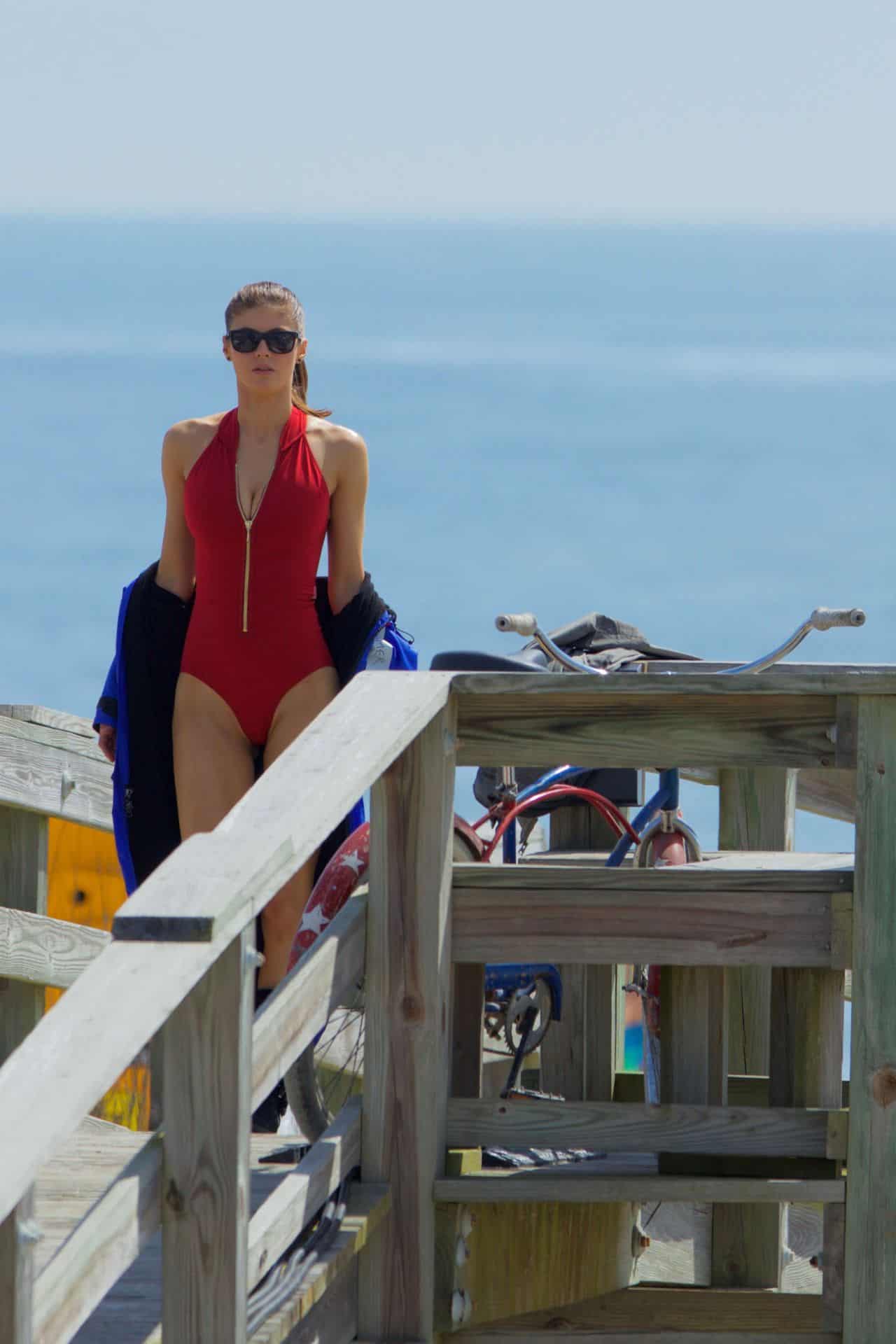 Alexandra Daddario Looks Incredible in a Swimsuit at the beach in Savannah