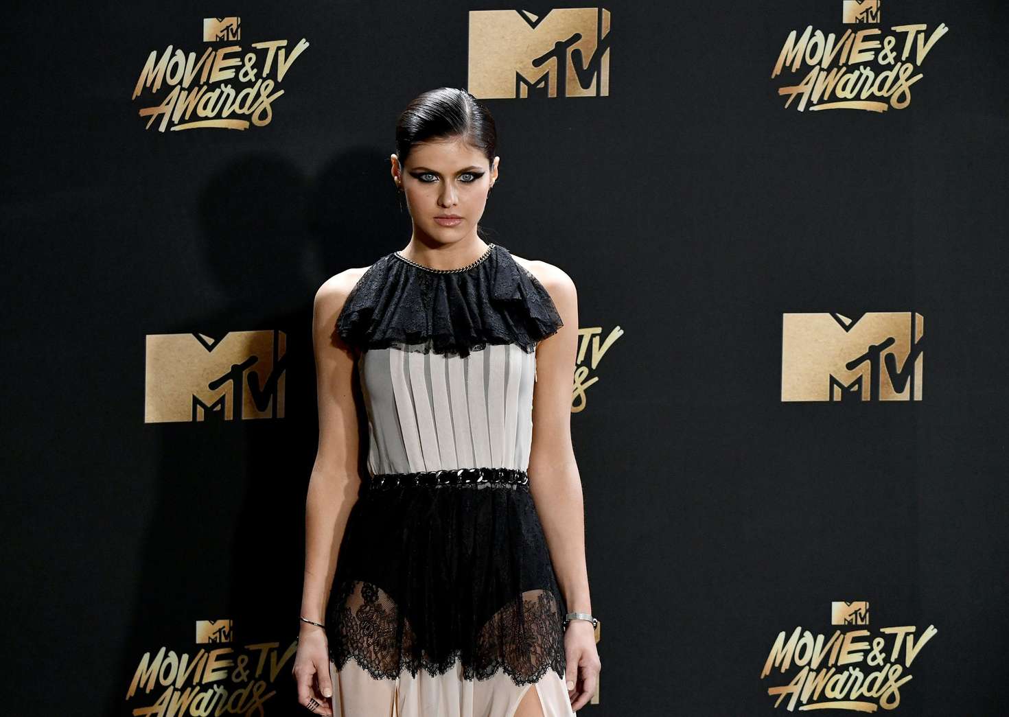 Alexandra Daddario Stuns in a Sheer Dress at MTV Movie and TV Awards