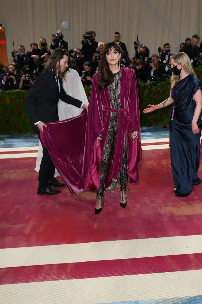 Dakota Johnson Shines in a Daring Sheer Gucci Jumpsuit at the 2022 Met Gala