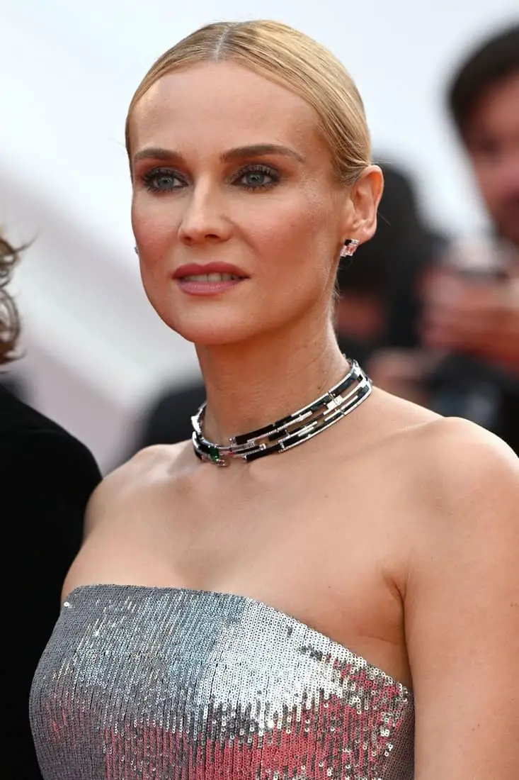 Diane Kruger Wore a Silver Dress and Heels at the 75th Cannes Film Festival