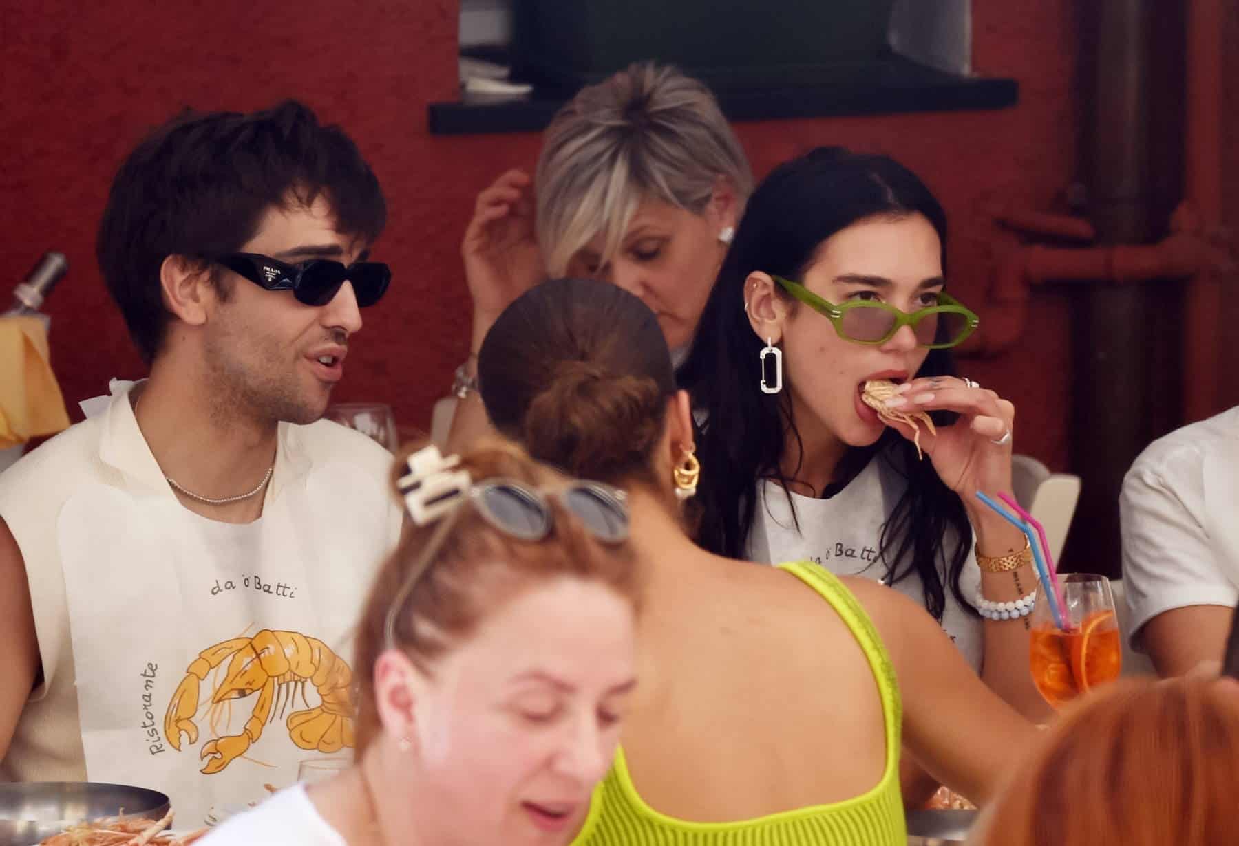 Dua Lipa Turns Up the Heat in Lacoste Short Shorts at the Lunch in Italy