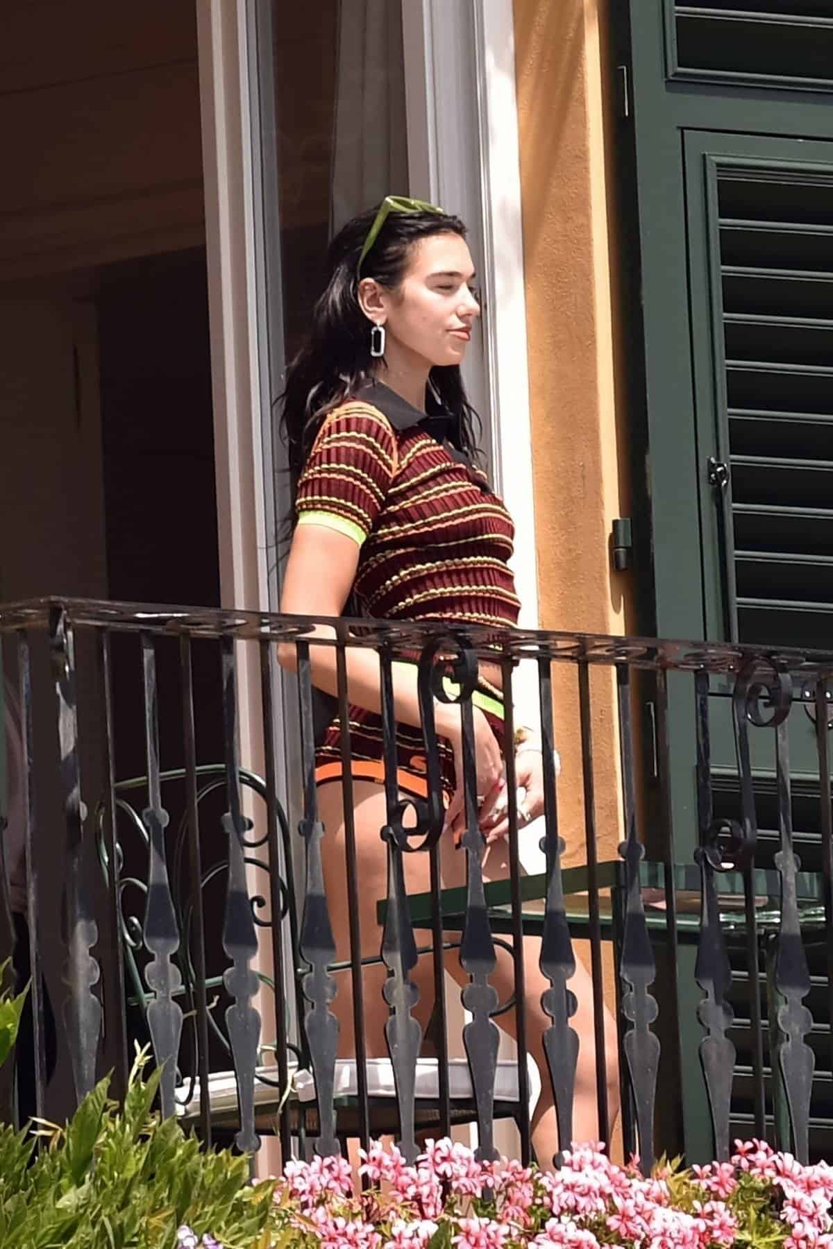 Dua Lipa Turns Up the Heat in Lacoste Short Shorts at the Lunch in Italy
