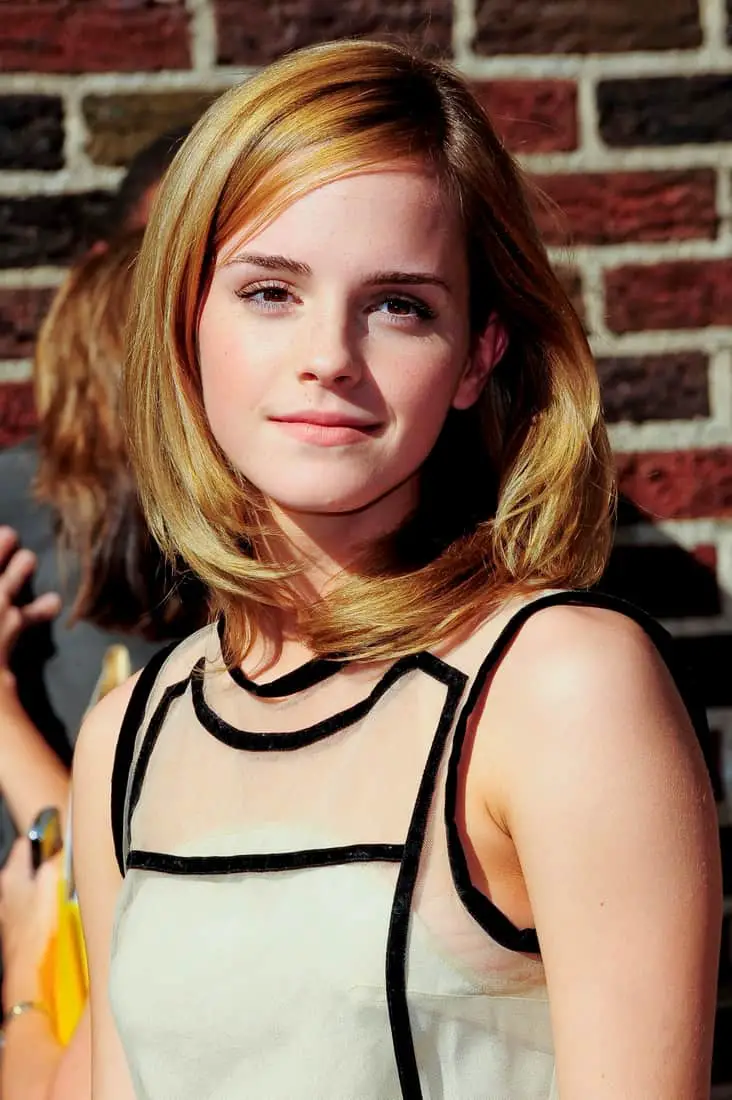 Emma Watson Posed in Ultra-short Dress Outside The Late Show Studios in NY