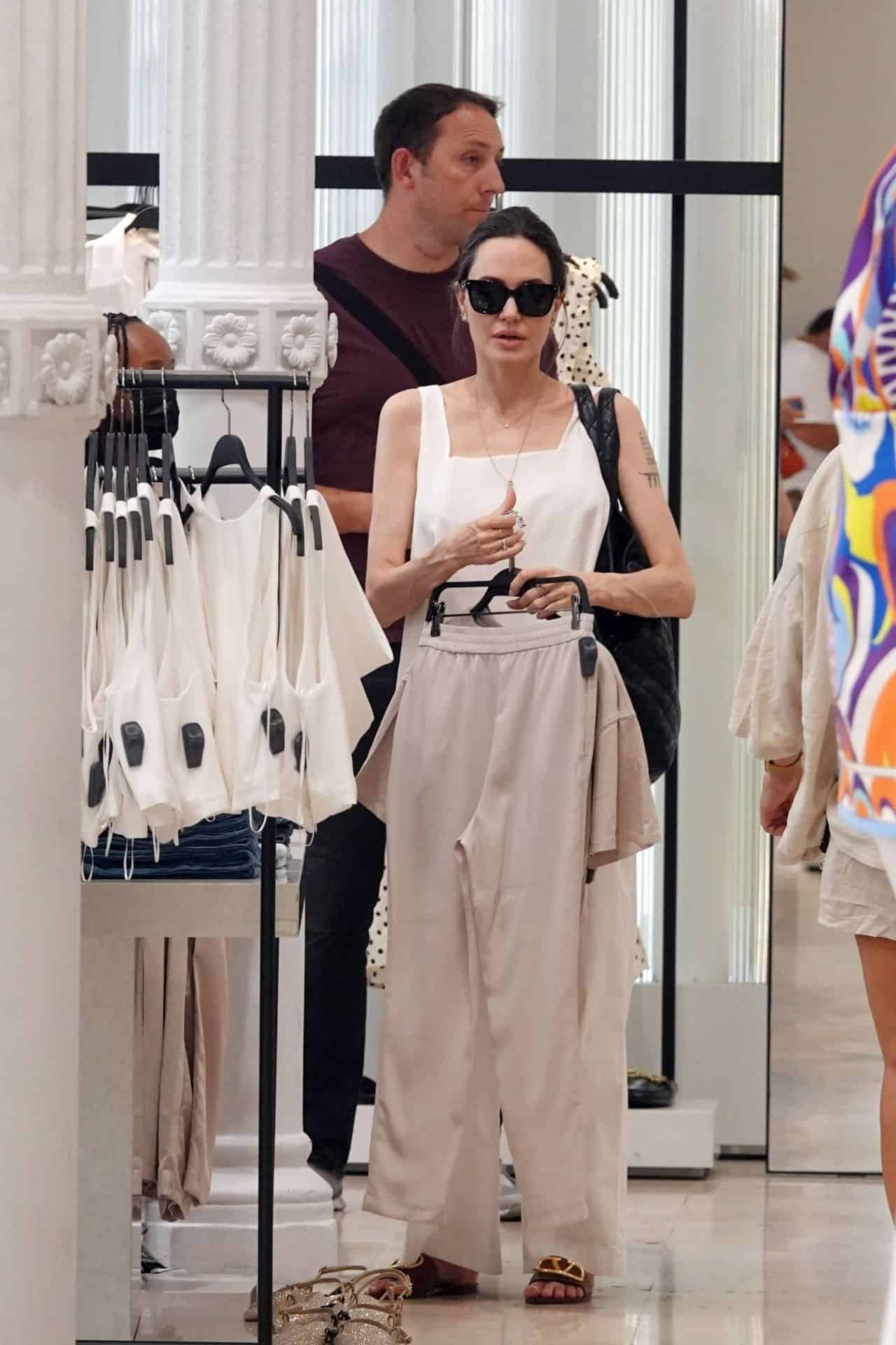 Angelina Jolie and her Daughter Zahara Enjoy Shopping at Zara in Rome