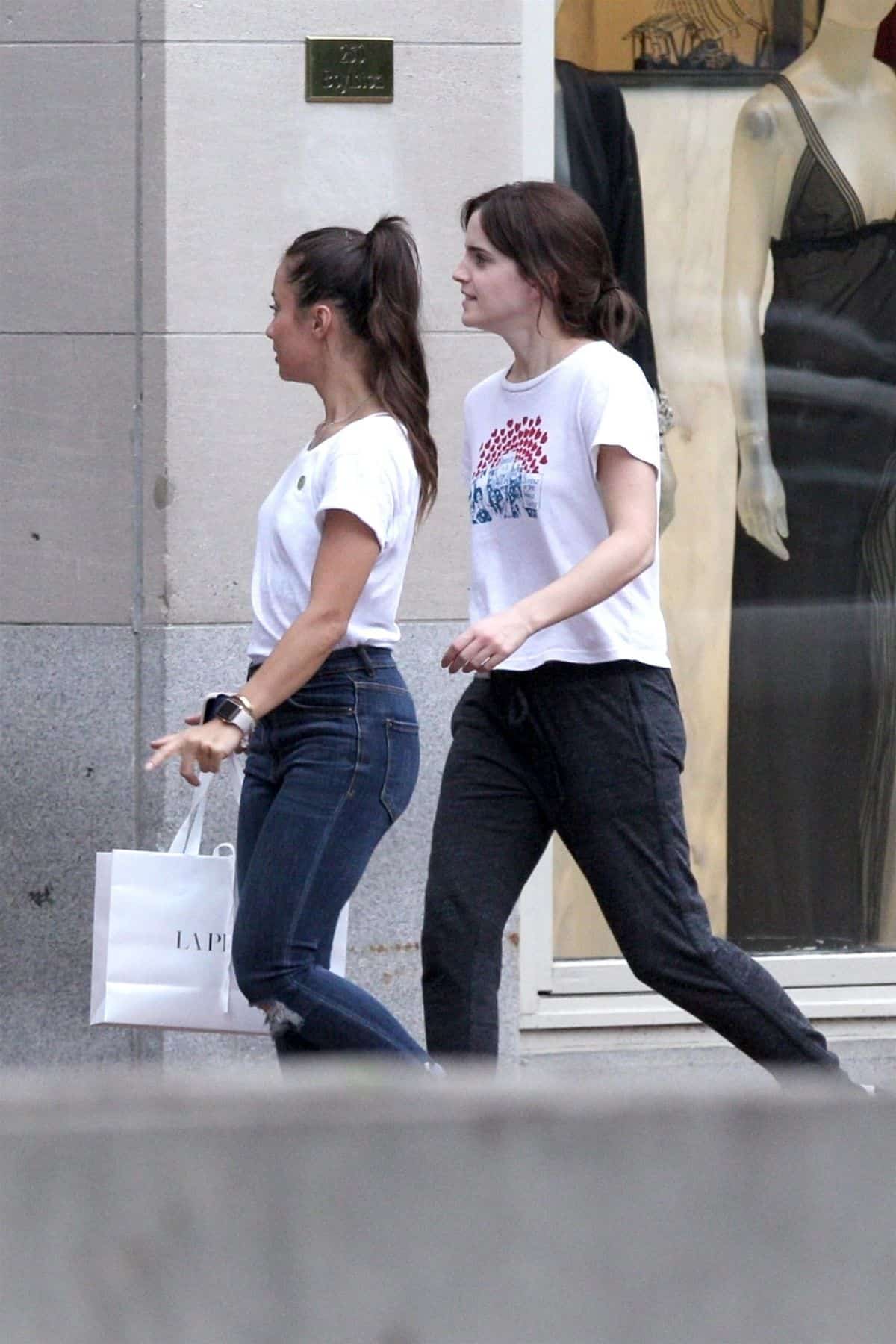 Emma Watson Shops for Luxury Lingerie with a Friend in Boston