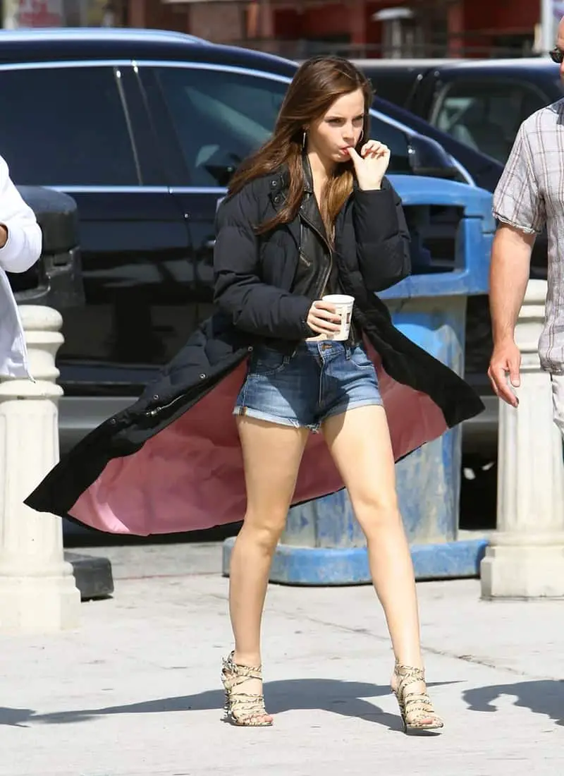 Emma Watson Stuns in Bra and Daisy Dukes on the Set of "The Bling Ring"