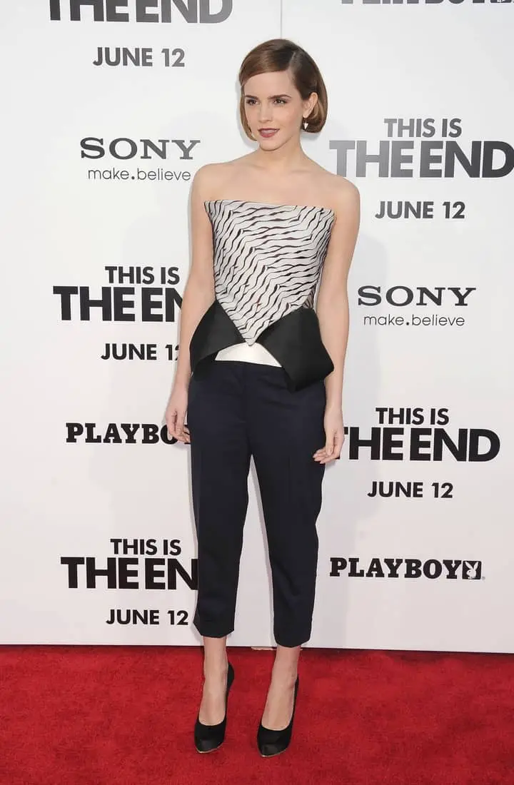 Emma Watson Wears Strapless Corset Top at the "This Is The End" Premiere