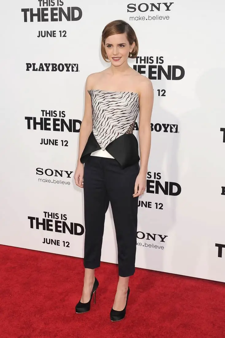 Emma Watson Wears Strapless Corset Top at the "This Is The End" Premiere