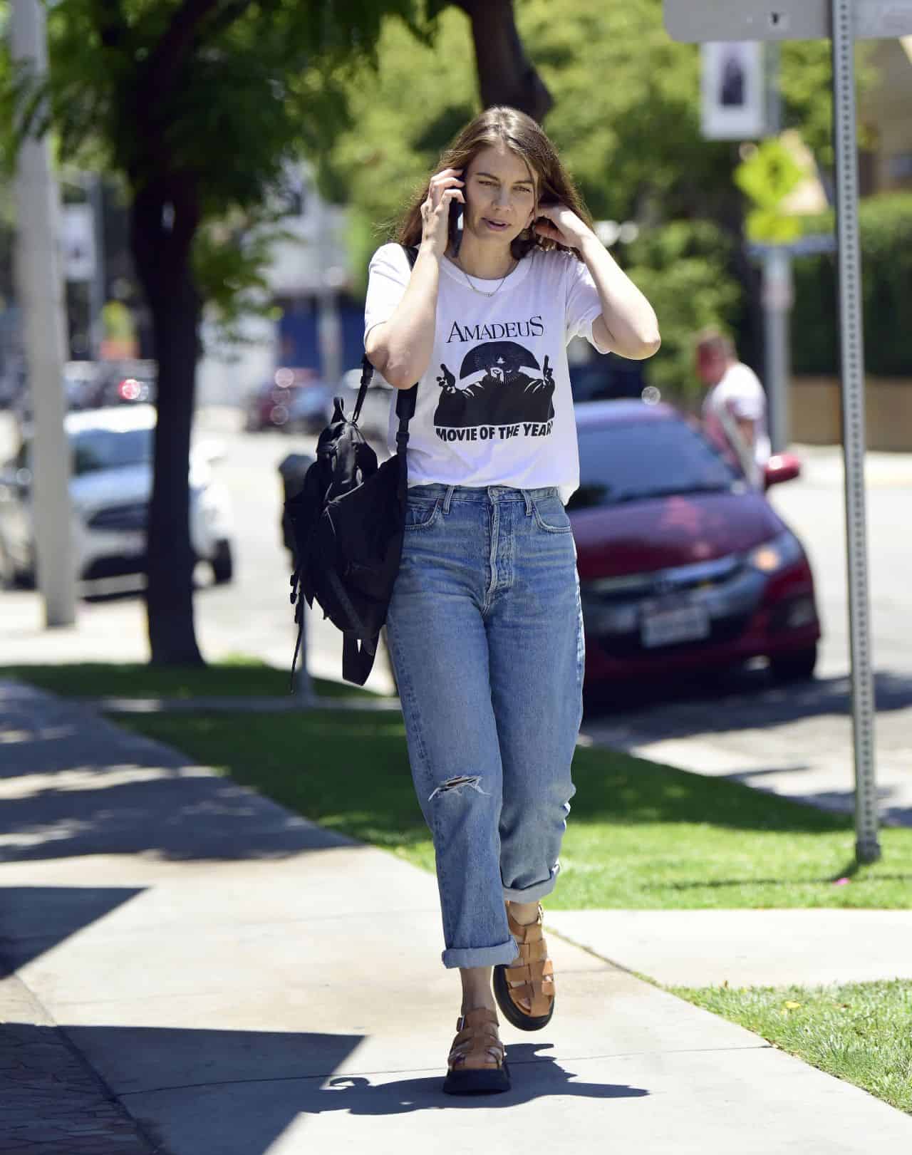 Lauren Cohan Looking Casual as She Enjoys a Solo Walk in West Hollywood
