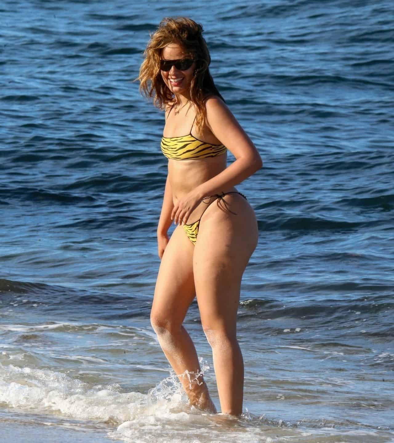 Camila Cabello Stuns in a Yellow Cheeky Bikini at a Beach in Coral Gables