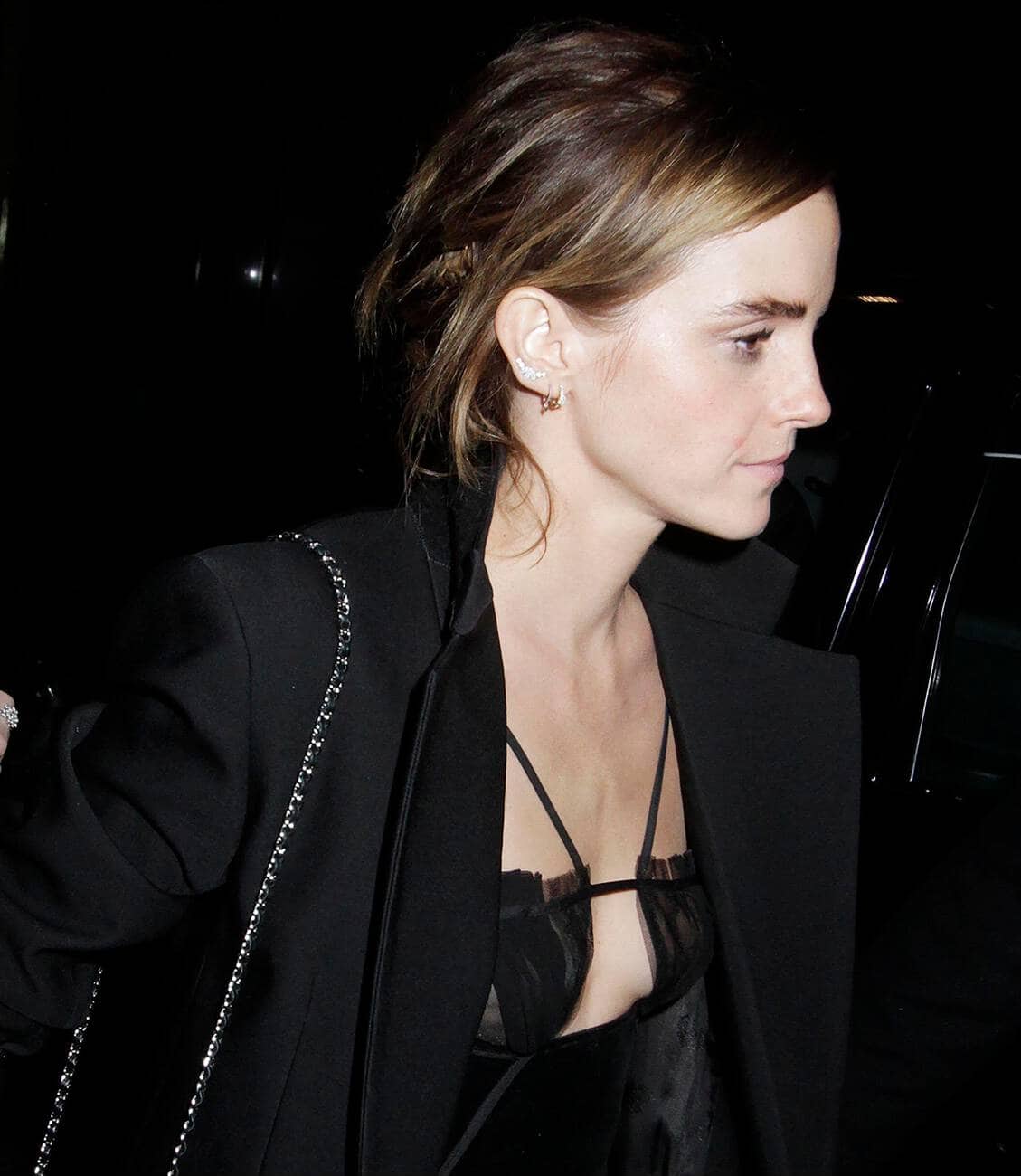 Emma Watson is Spotted in Car Wearing a Provocative Outfit for BAFTA Dinner