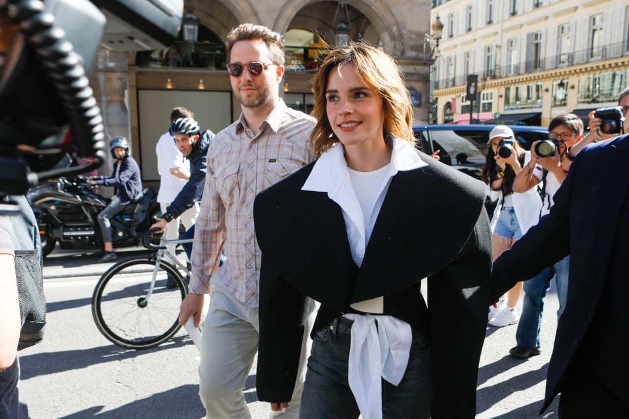 Emma Watson Looks Chic at Schiaparelli Haute Couture Fall/Winter 22/23 Show