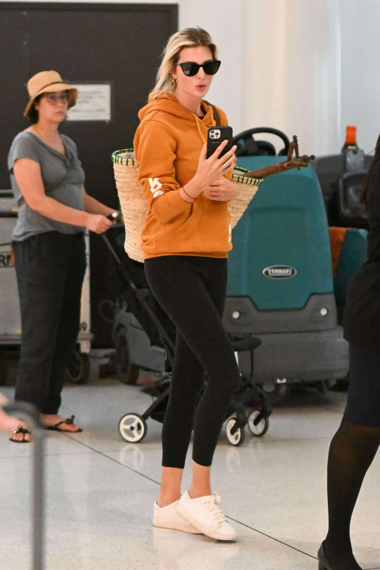 Ivanka Trump Looks Sporty in a Hoodie and Leggings at JFK Airport in NY
