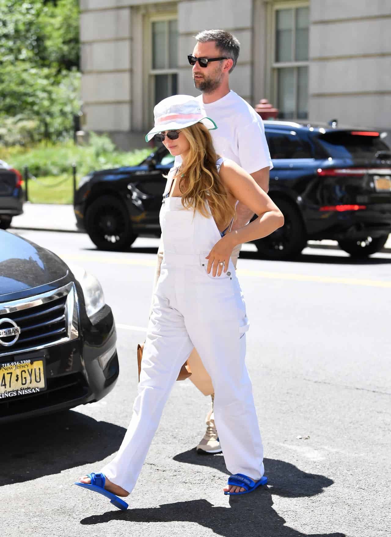 Jennifer Lawrence was Absolutely Gorgeous in White Dior Overalls in NY