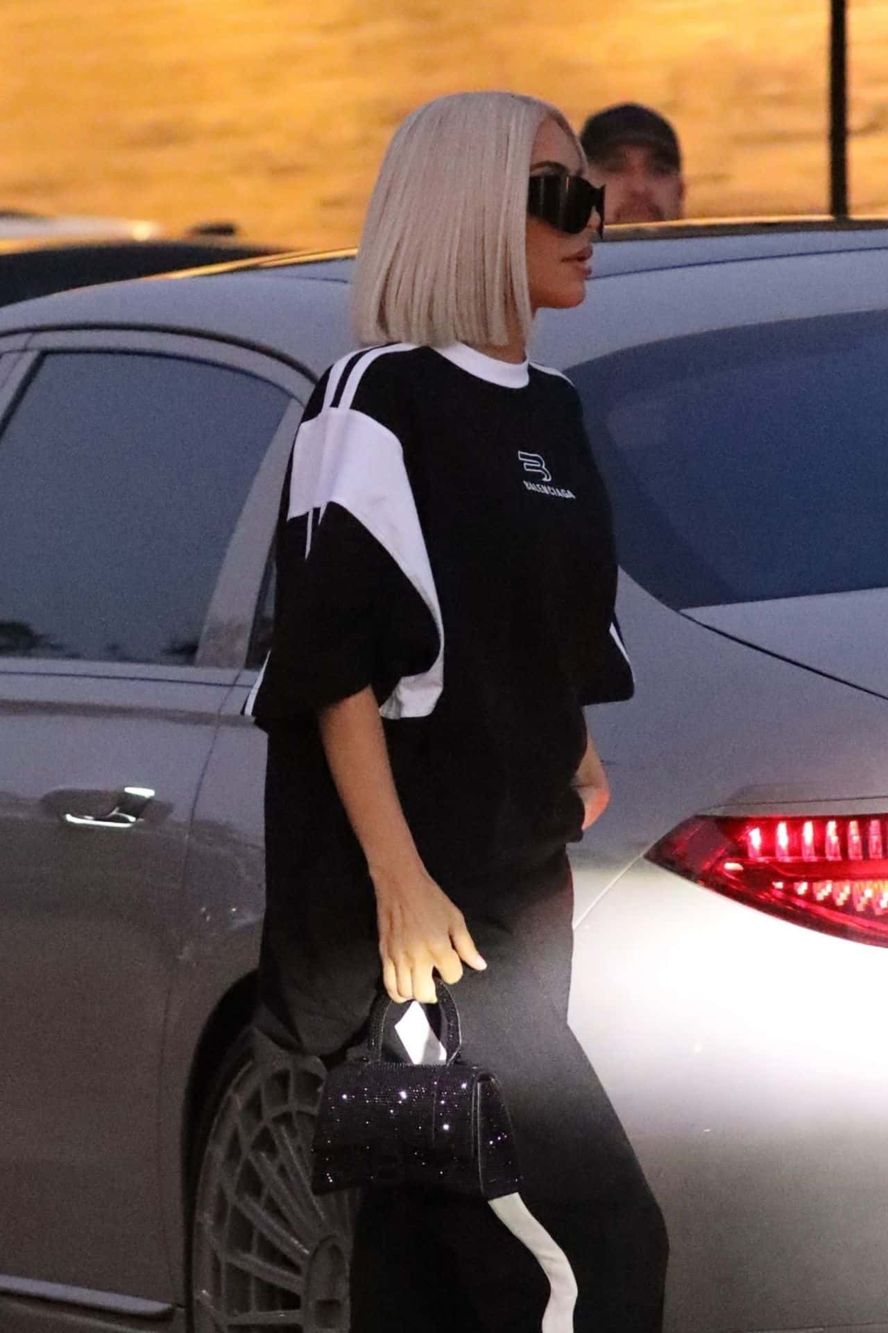 Kim Kardashian Wore a Balenciaga to a Dinner in Nobu Restaurant in Malibu