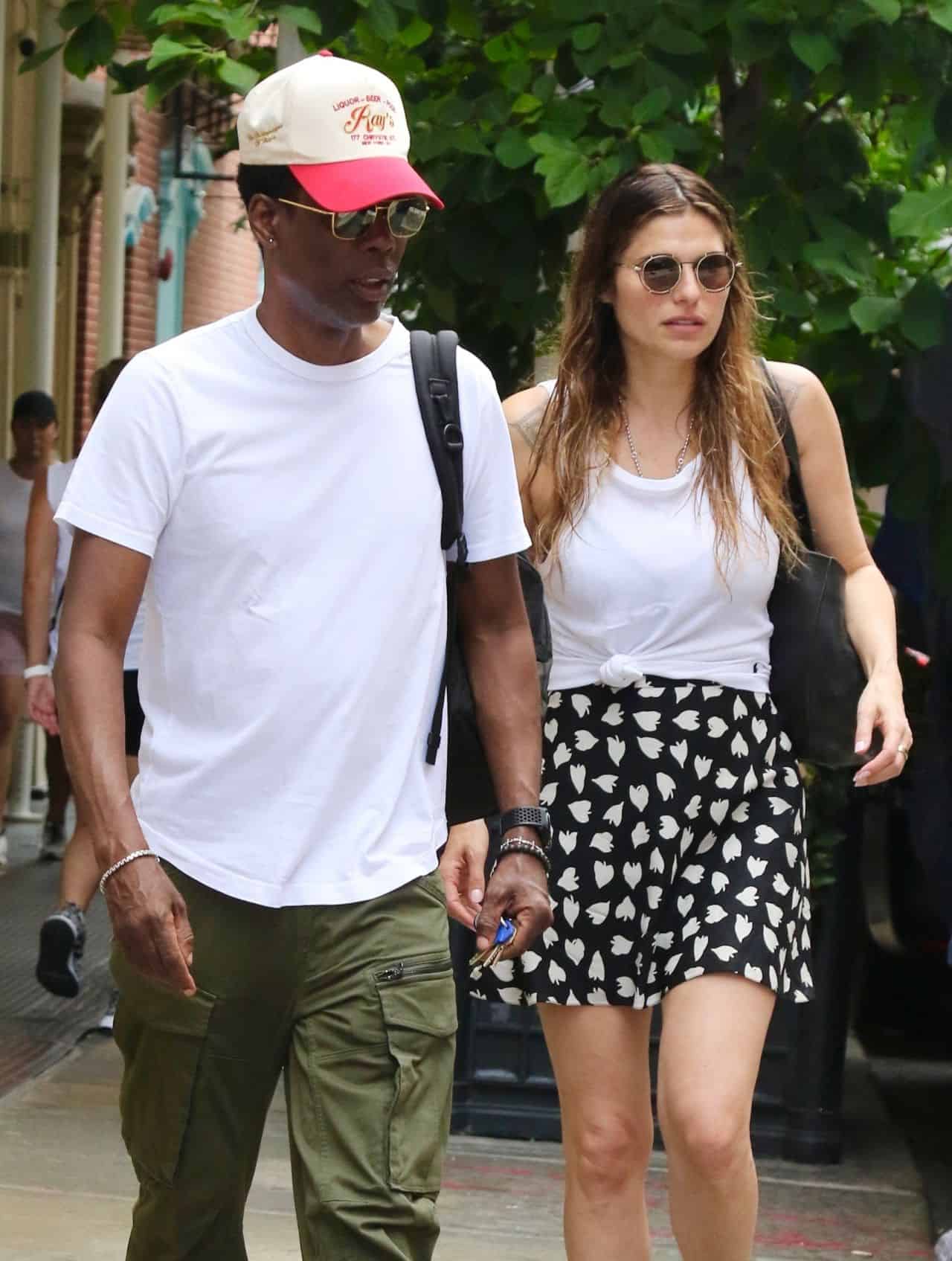 Lake Bell Paired a Sheer Bra and a Mini Skirt for a Date with Chris Rock