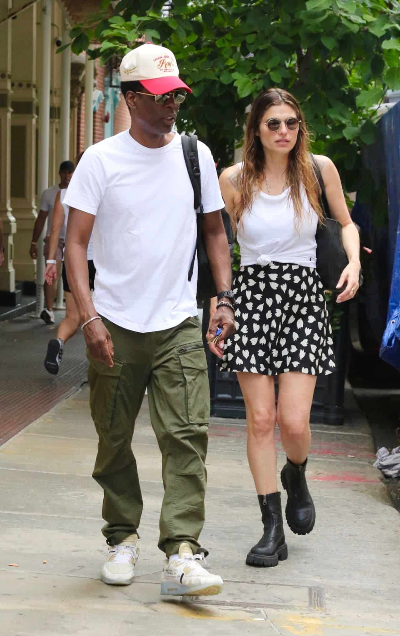 Lake Bell Paired a Sheer Bra and a Mini Skirt for a Date with Chris Rock