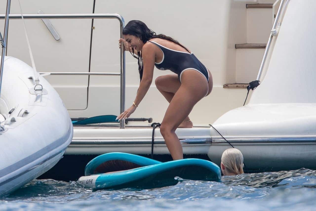 Vanessa Hudgens in a Bridesmaid-themed Swimsuit on a Yacht in Punta Mita