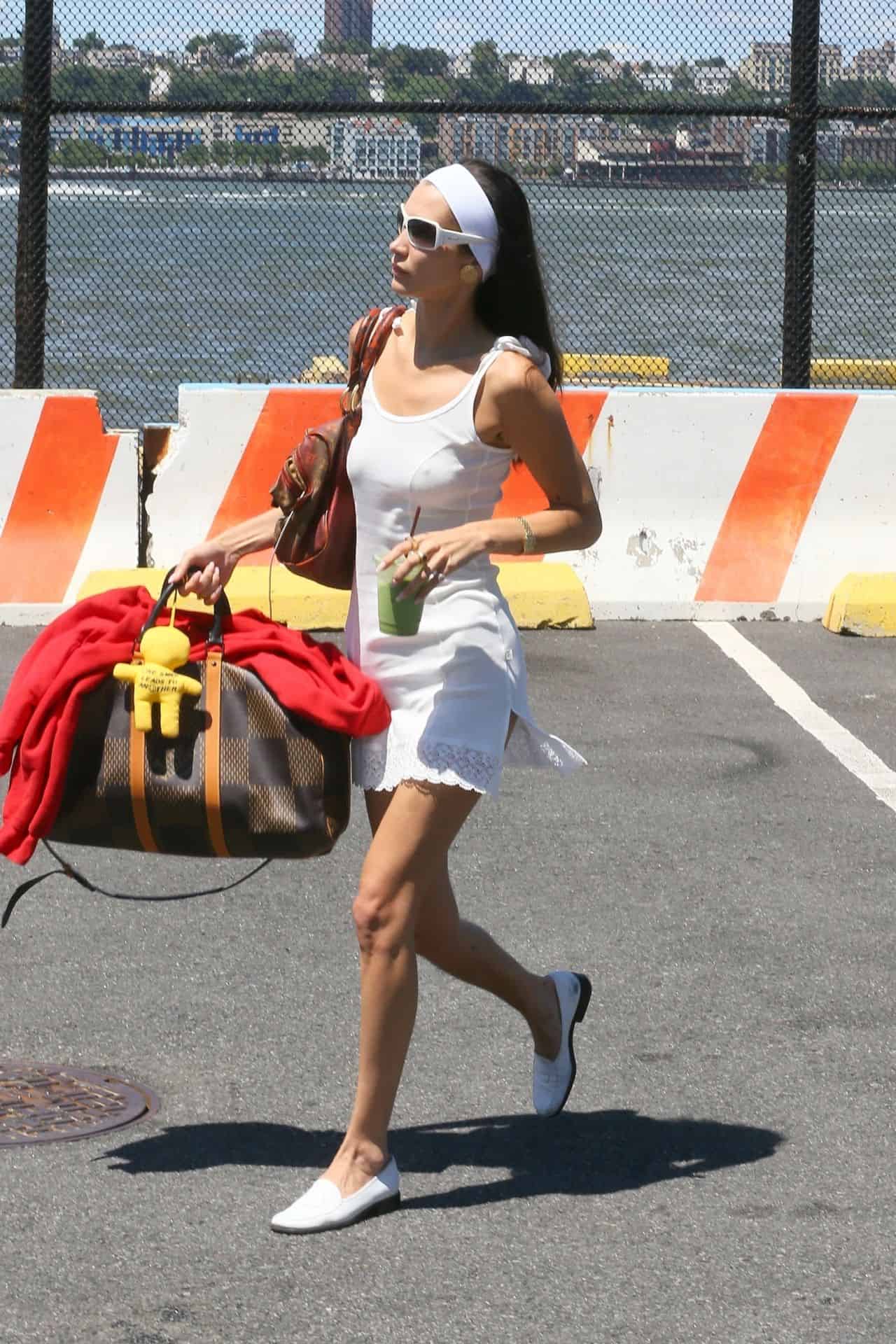 Bella Hadid Bares Her Long Legs in a White Dress During a Solo Stroll in NY
