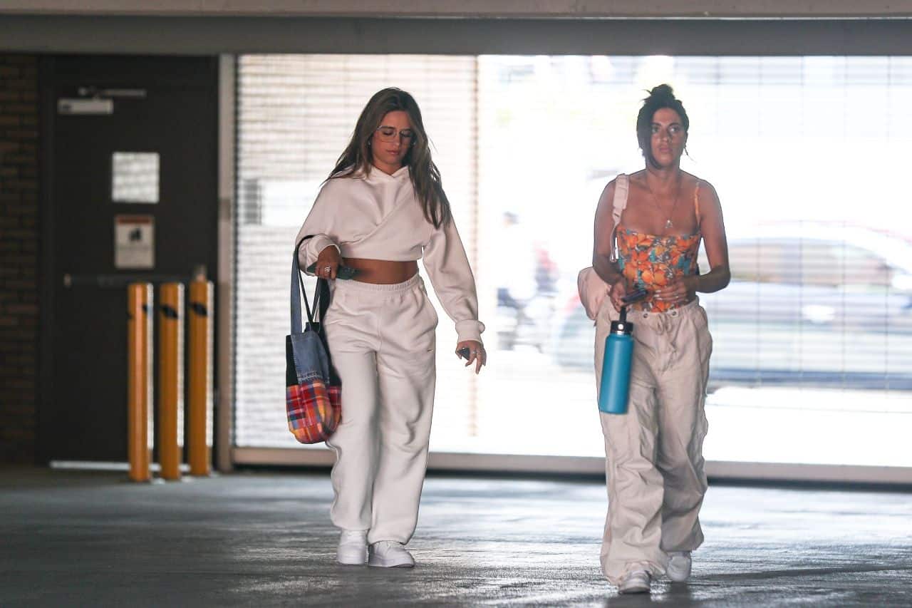 Camila Cabello Bares her Midriff in a Cropped Hoodie while Heading to the Studio in LA