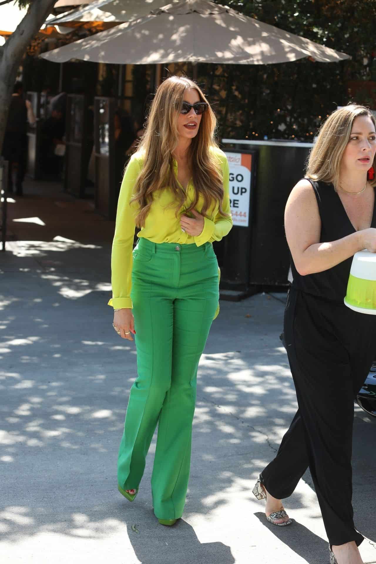 Sofia Vergara Sports a Head-to-toe Green Outfit at Lunch in Beverly Hills