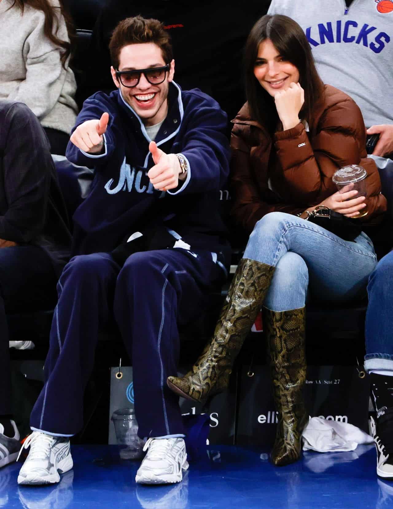 Emily Ratajkowski and Pete Davidson Revealed Their Romance at an NBA Game in NY