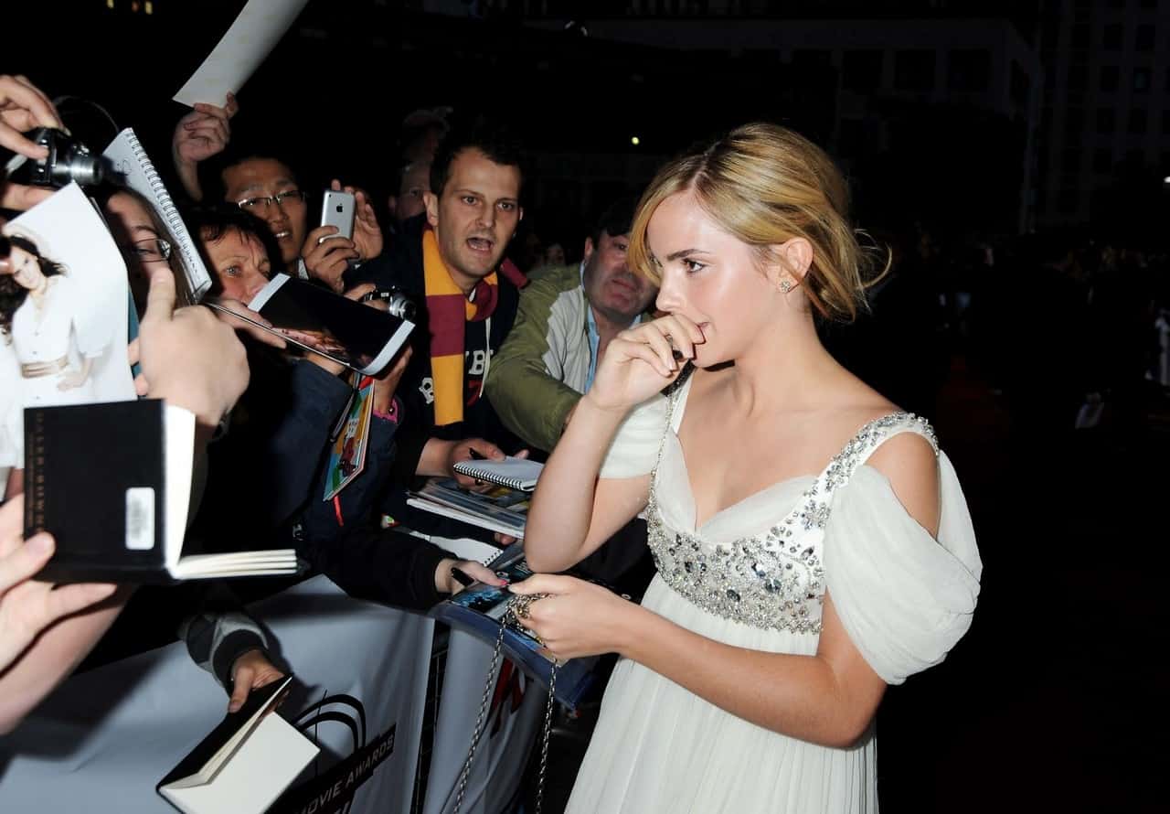 Emma Watson Radiates in a Grecian Style Dress at The National Movie Awards
