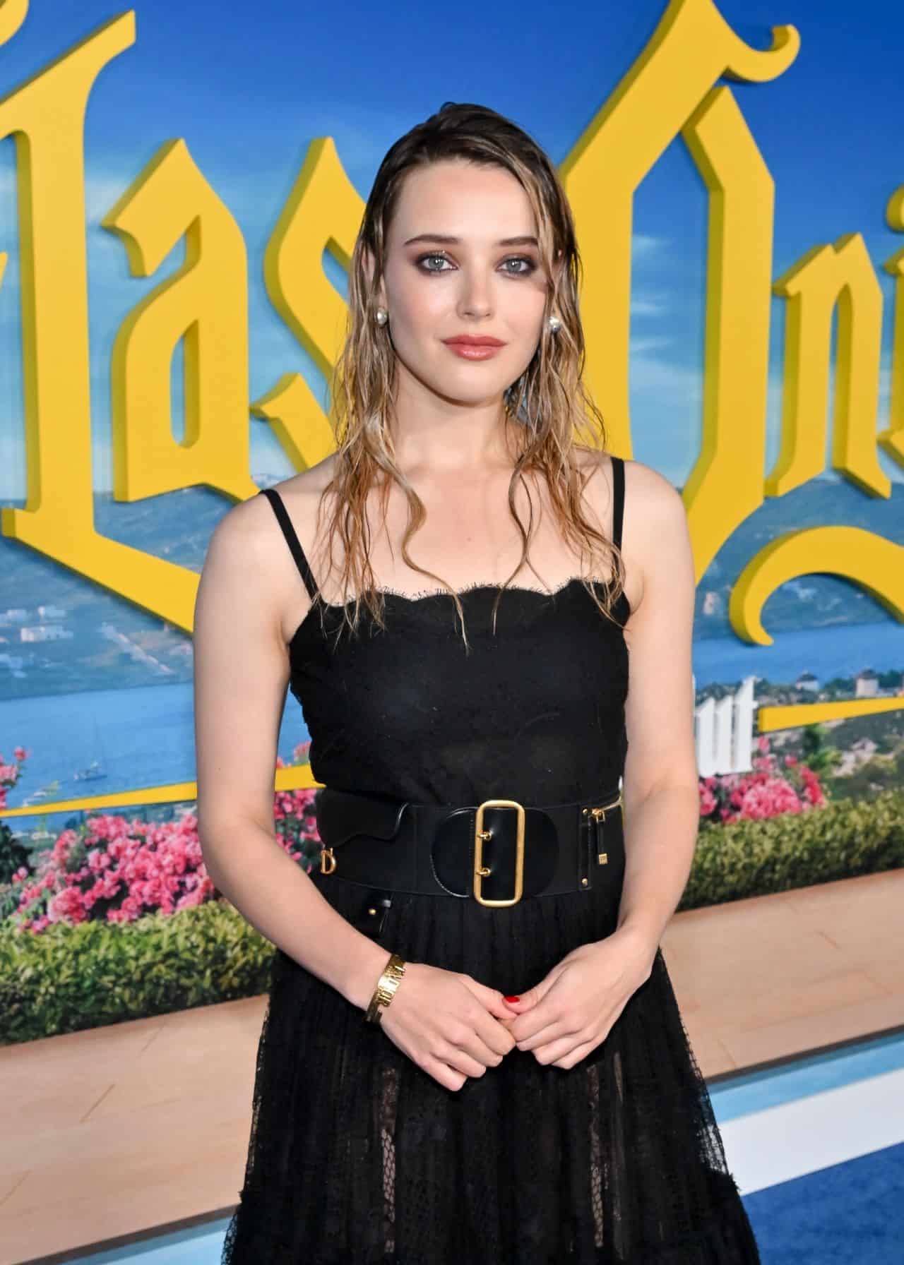Katherine Langford in an Elegant Lace Dress at the "Glass Onion" Premiere