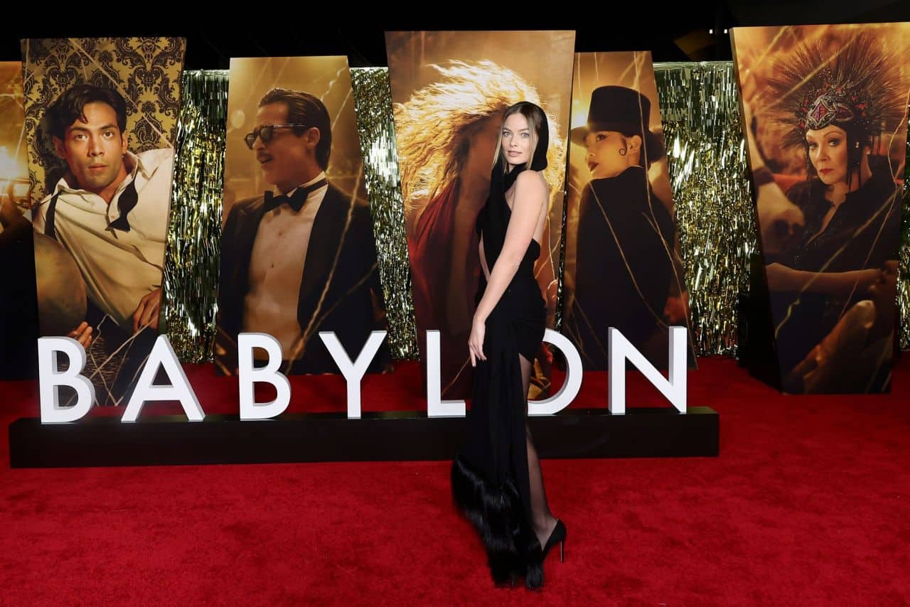 Margot Robbie Rocks a Black Halter Alaia Dress at "Babylon" Premiere
