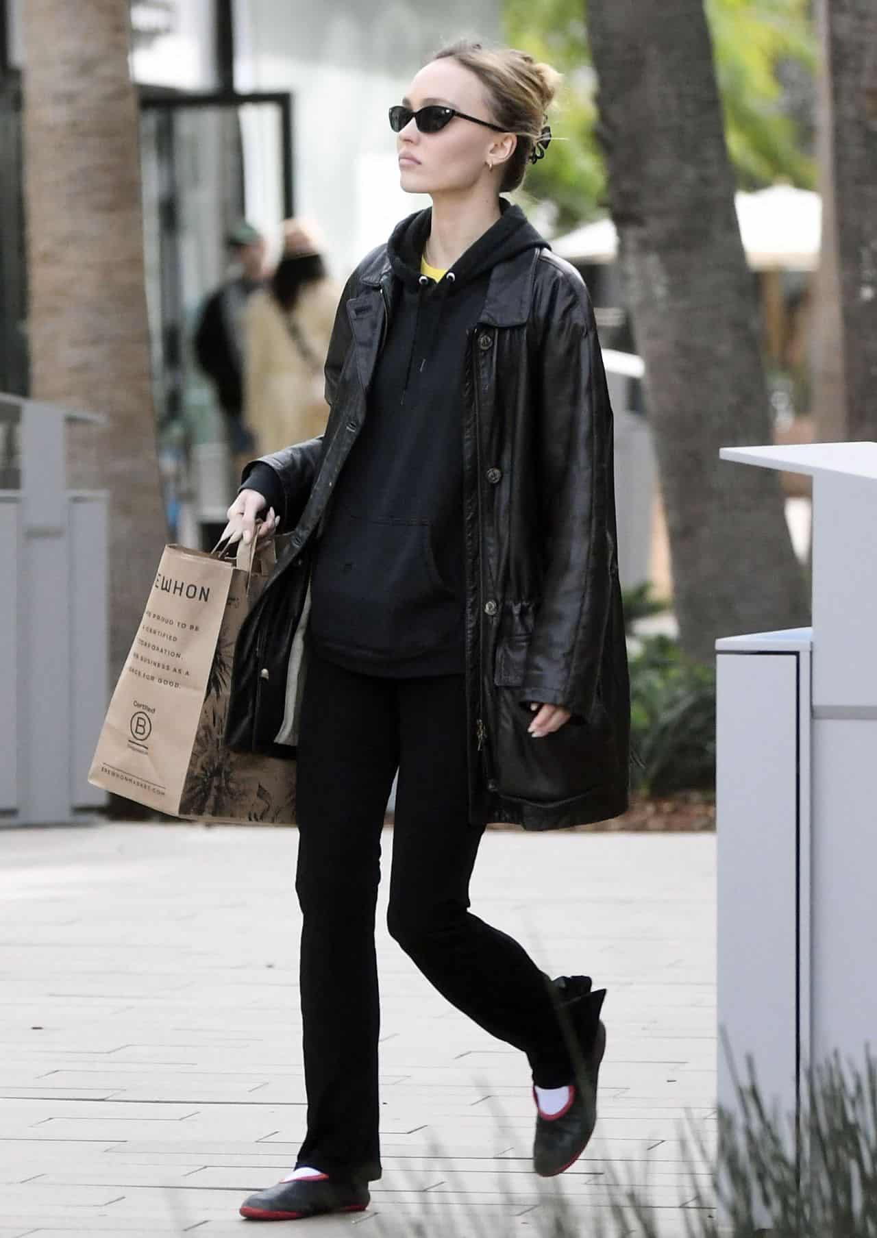 Lily-Rose Depp Looks Stunning and Casual while Shopping in Los Angeles