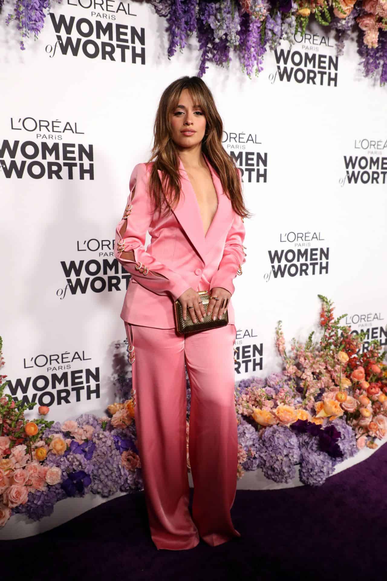 Camila Cabello in Pink Suit at L'Oréal Paris' Women Of Worth Celebration