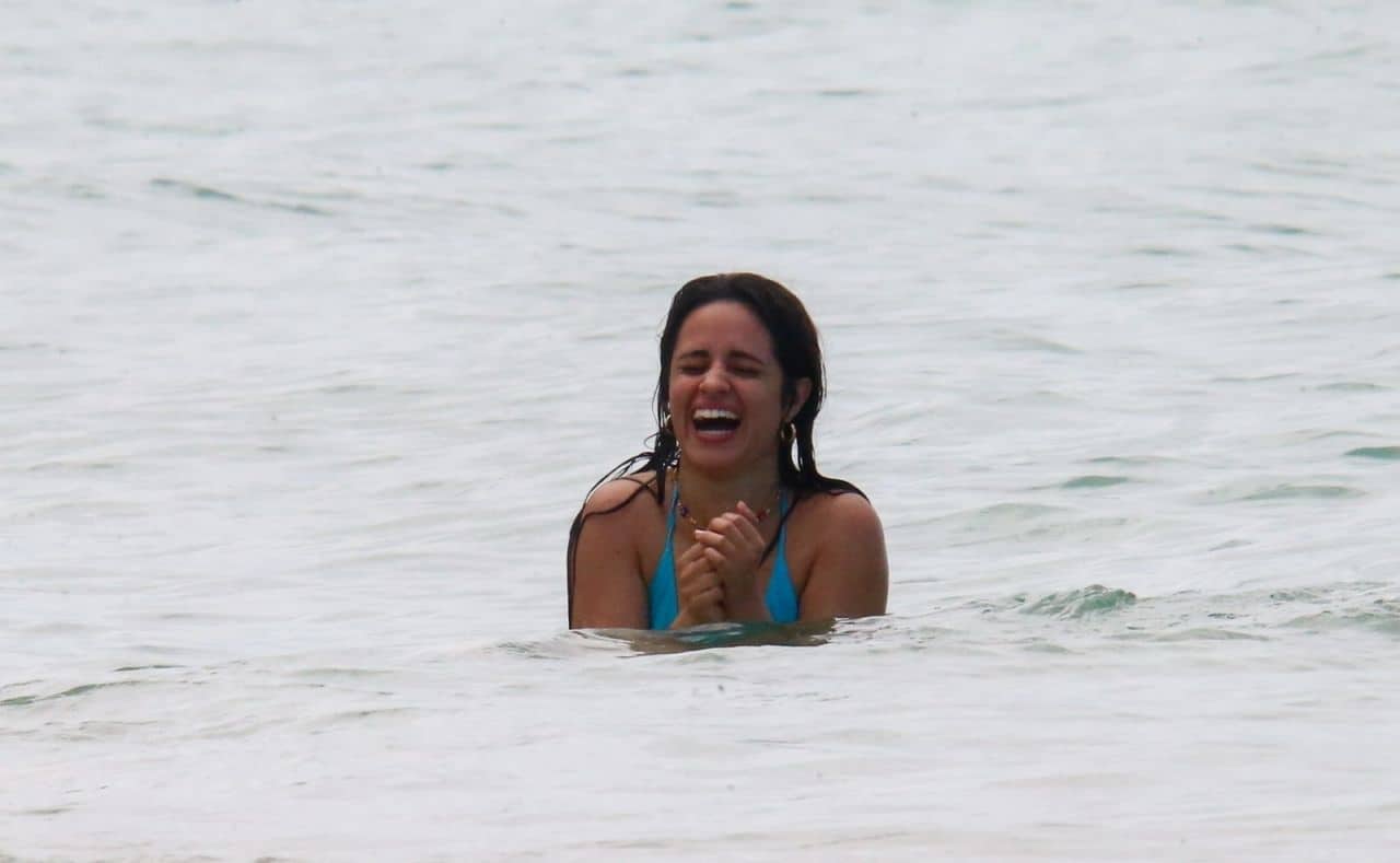 Camila Cabello Shows Off Her Figure in a Blue Micro Bikini in Miami