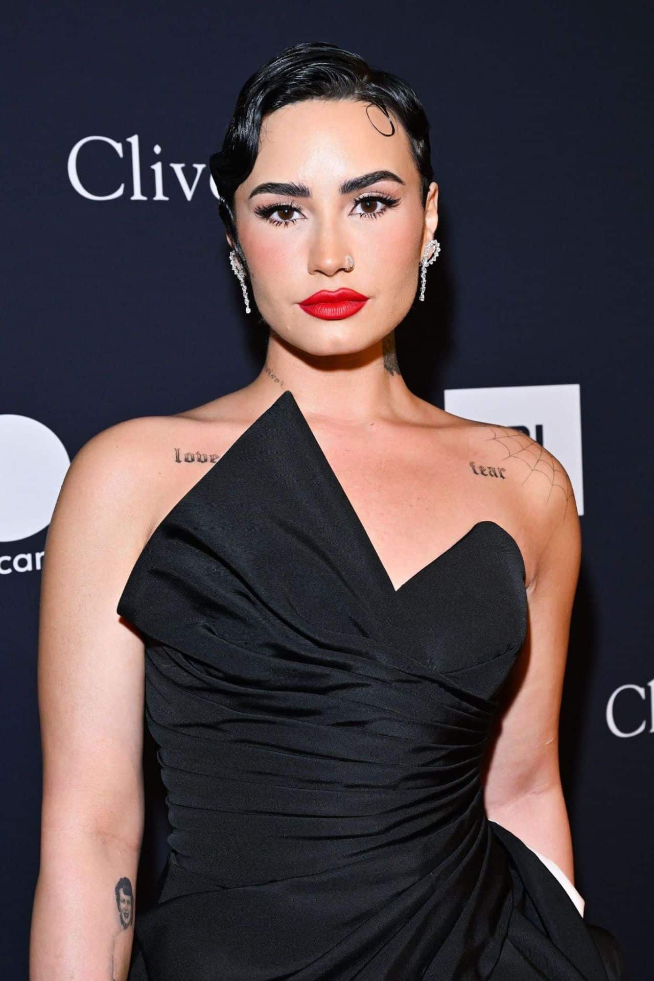 Demi Lovato and Jordan Lutes Make Red Carpet Debut at Pre-GRAMMY Gala