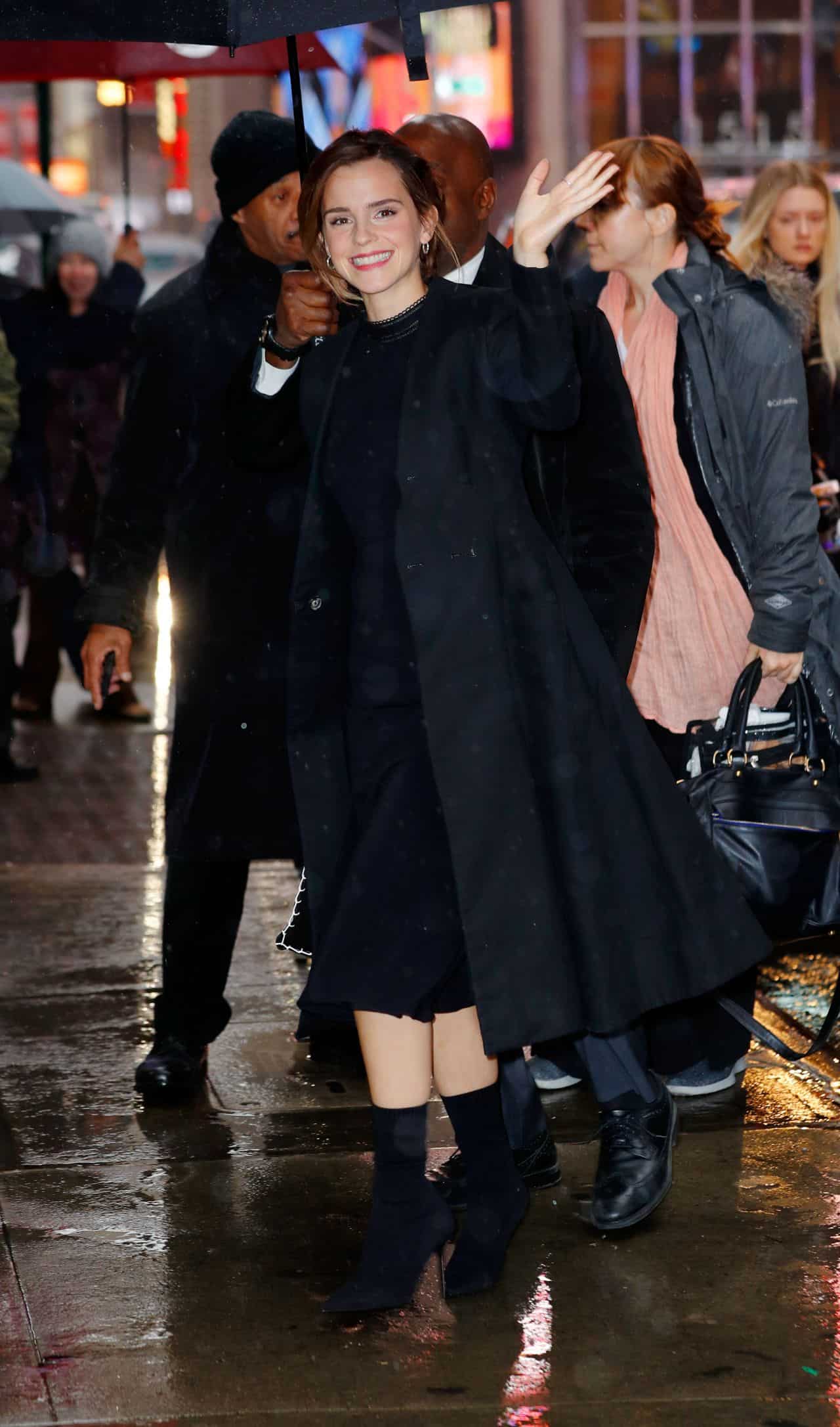 Emma Watson Arrives at "Good Morning America" TV Show in NYC