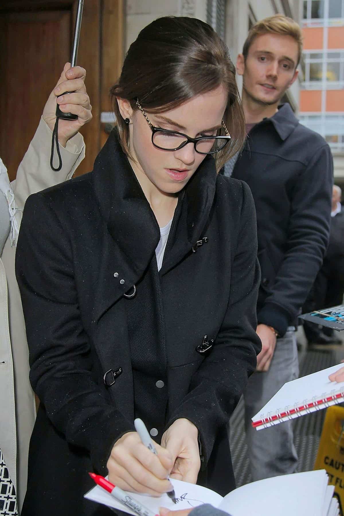 Emma Watson Arrives in Style at BBC Radio 1 Studios in London