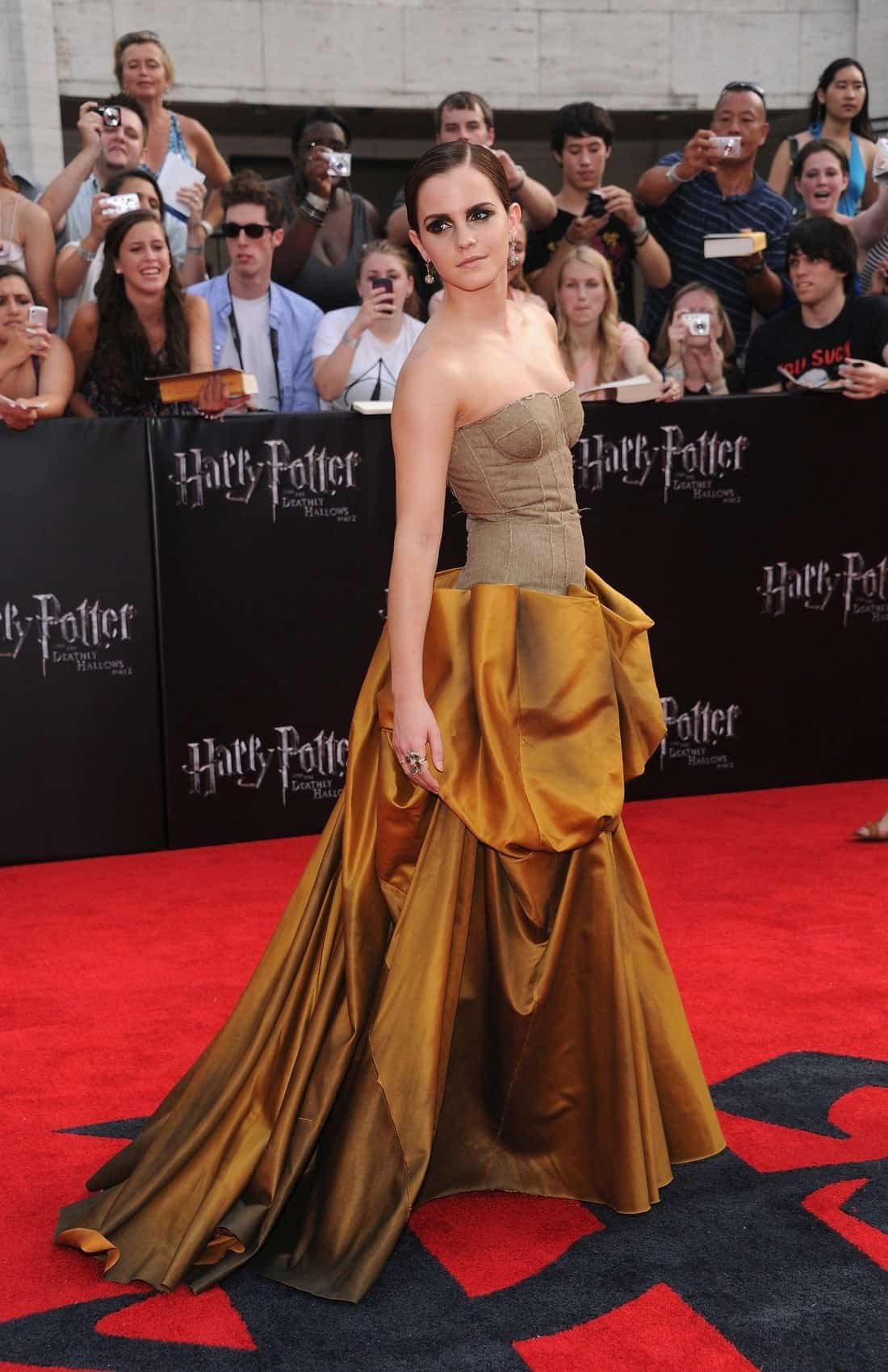 Emma Watson is a Bronzed Goddess in the Strapless Bottega Veneta Gown